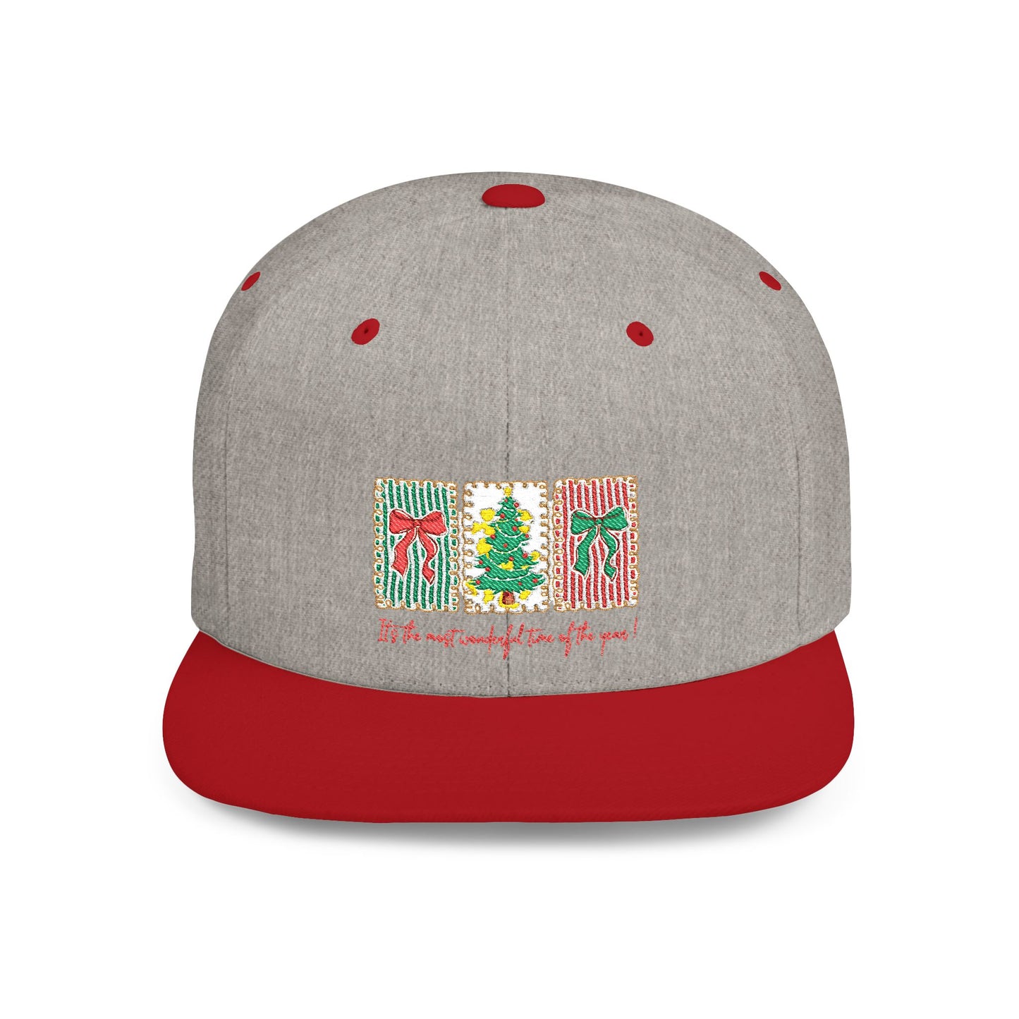 Festive Christmas Tree & Bow Design | It’s the Most Wonderful Time of the Year – Holiday Shirt, Mug, Tote & Home Decor Snapback Cap