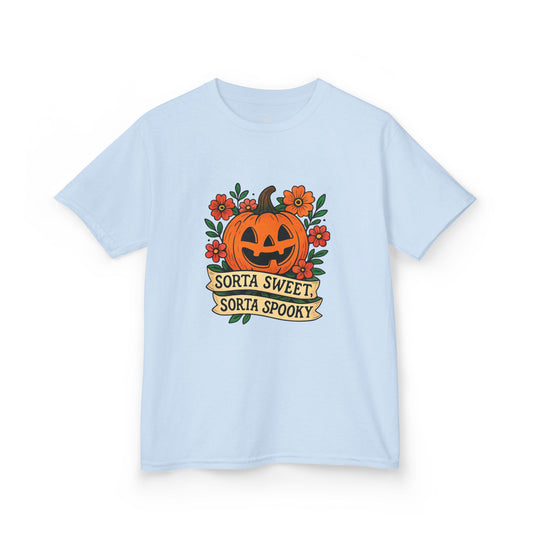 Cute Pumpkin Design – Sorta Sweet, Sorta Spooky Halloween Artwork , Kids T-Shirts