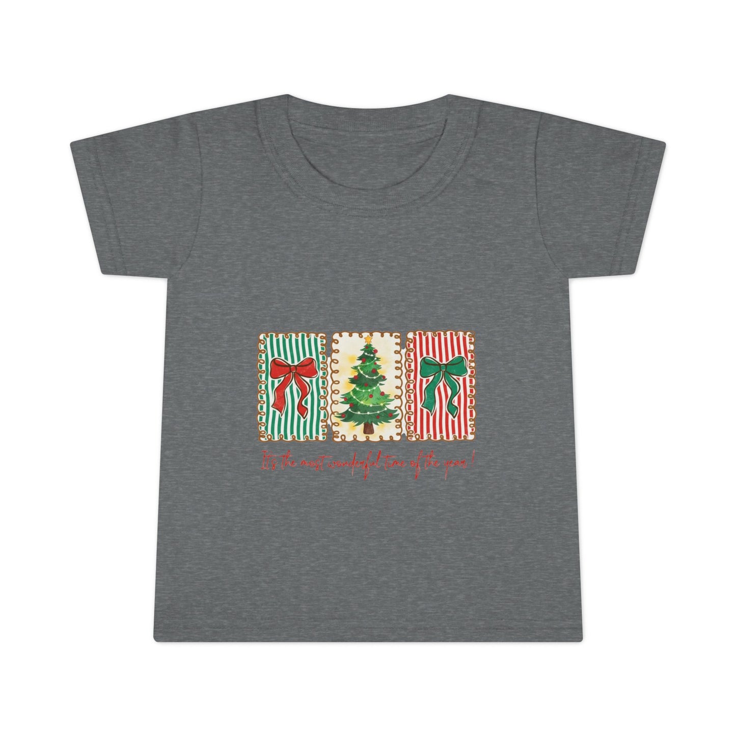Festive Christmas Tree & Bow Design | It’s the Most Wonderful Time of the Year – Holiday Shirt, Mug, Tote & Home Decor Toddler T-Shirt