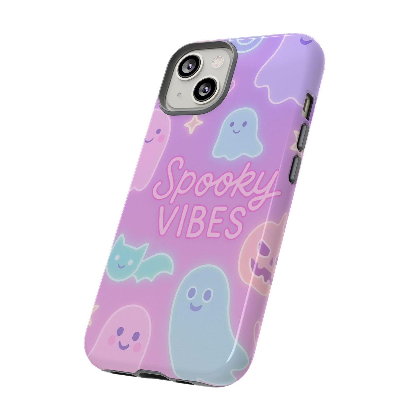 Spooky Vibes Pastel Halloween Design | Cute Ghosts, Pumpkins & Bats Aesthetic Phone Cases