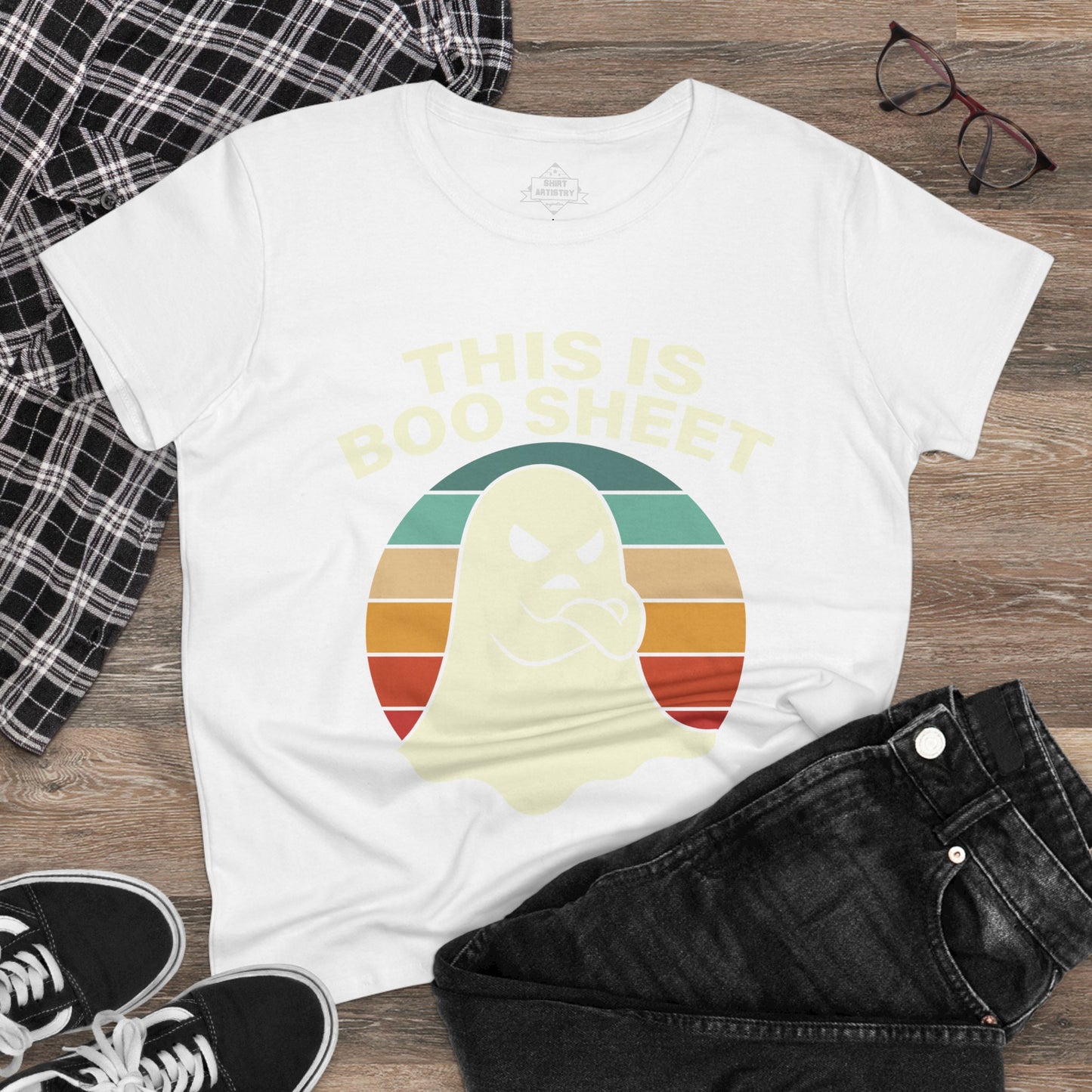 This Is Boo Sheet Funny Halloween | Sarcastic Ghost Shirt for Spooky Season | Retro Ghost Graphic Tee for Men & Women
