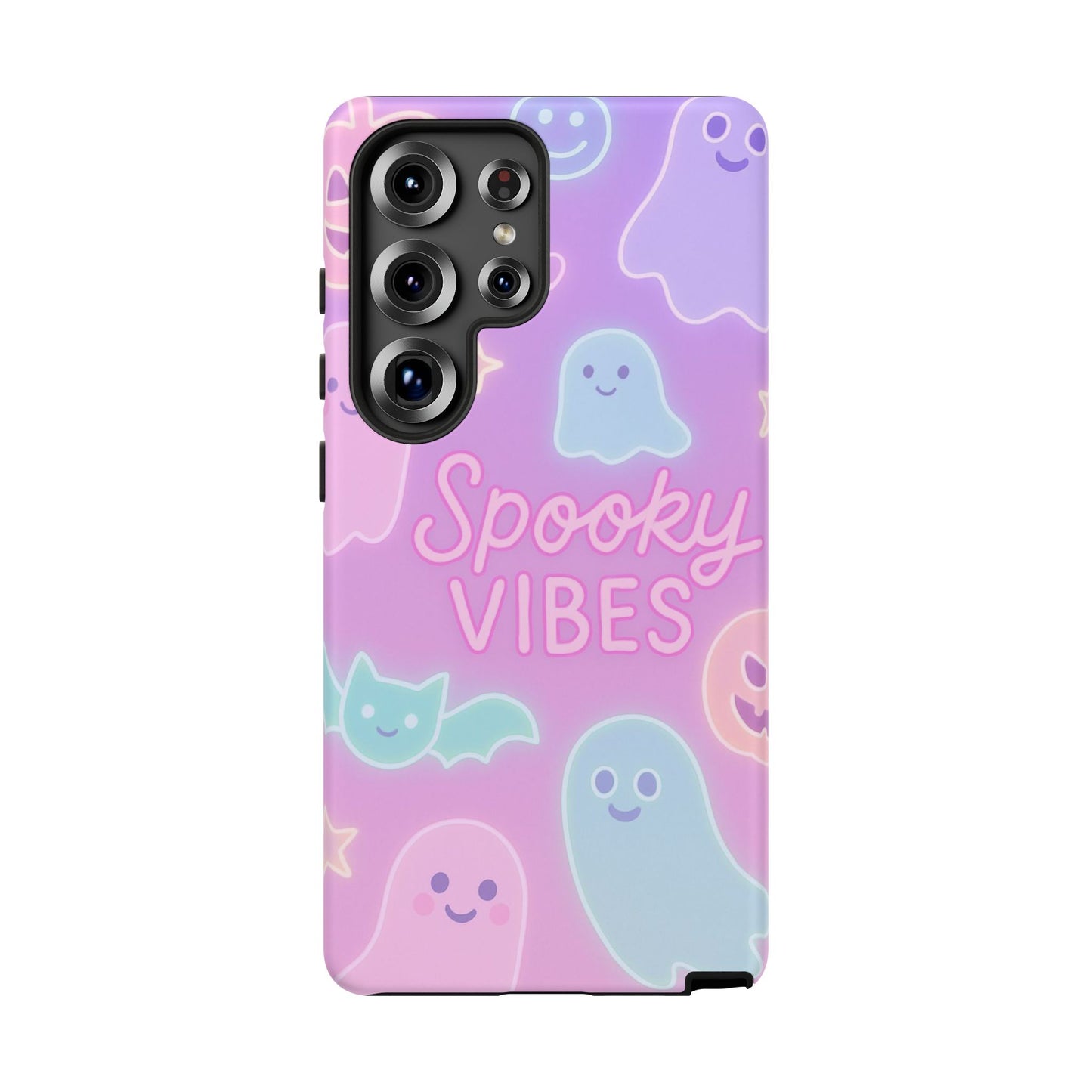 Spooky Vibes Pastel Halloween Design | Cute Ghosts, Pumpkins & Bats Aesthetic Phone Cases