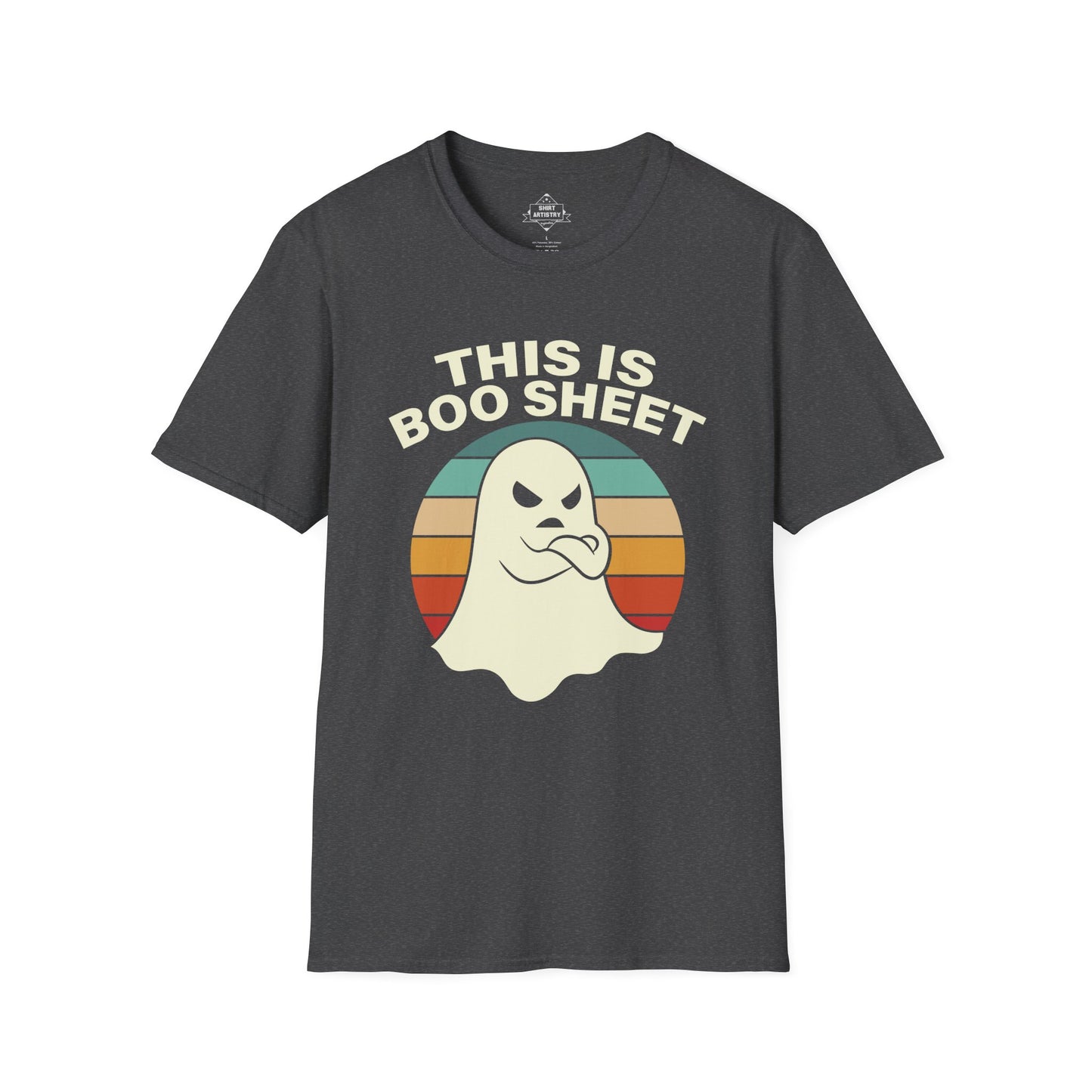 This Is Boo Sheet Funny Halloween T‑Shirt | Sarcastic Ghost Shirt for Spooky Season | Retro Ghost Graphic Tee for Men & Women