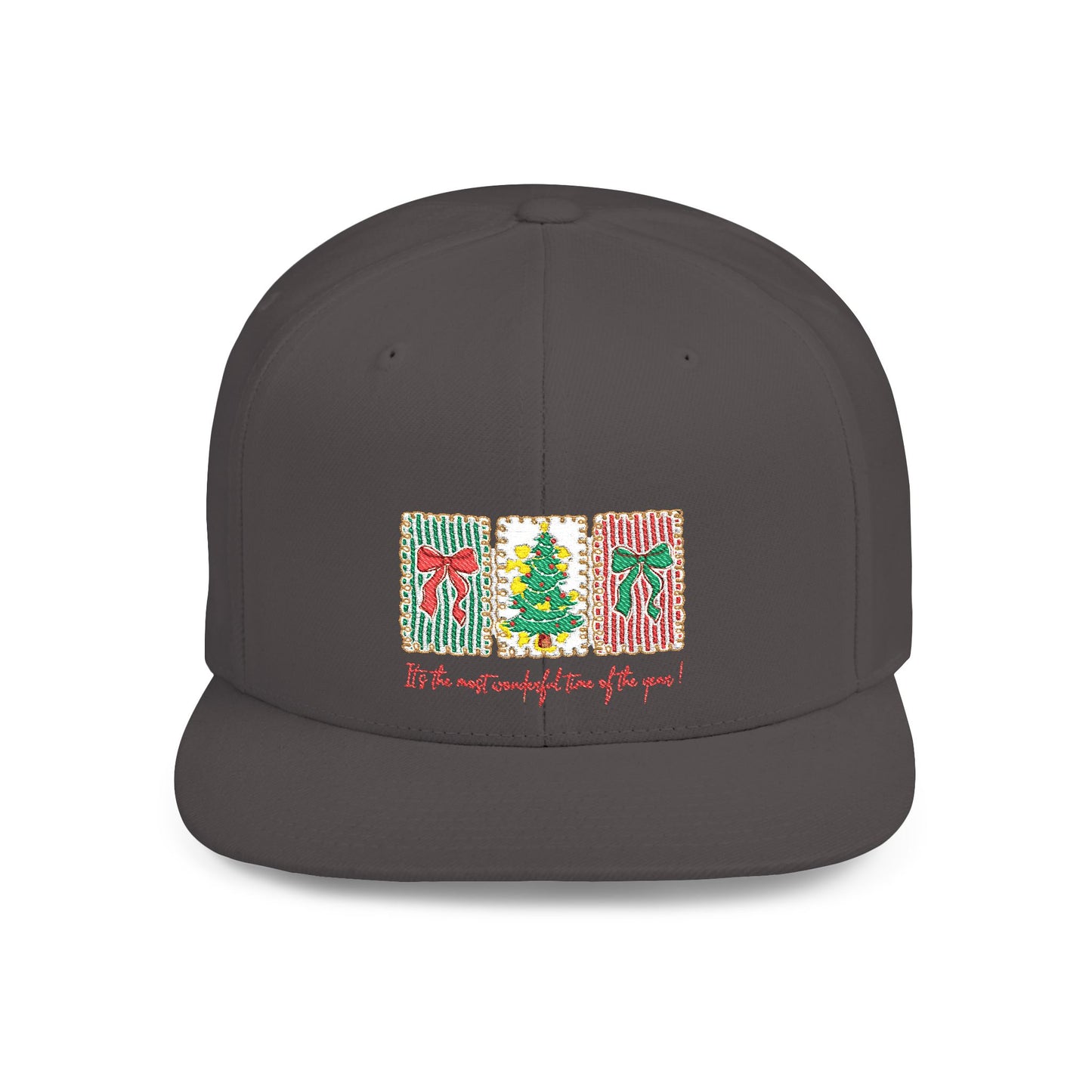 Festive Christmas Tree & Bow Design | It’s the Most Wonderful Time of the Year – Holiday Shirt, Mug, Tote & Home Decor Snapback Cap