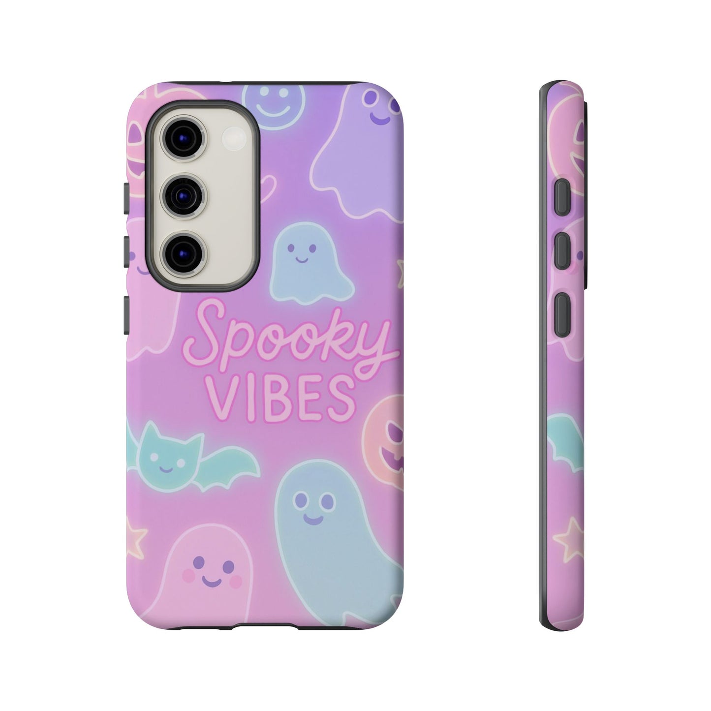 Spooky Vibes Pastel Halloween Design | Cute Ghosts, Pumpkins & Bats Aesthetic Phone Cases