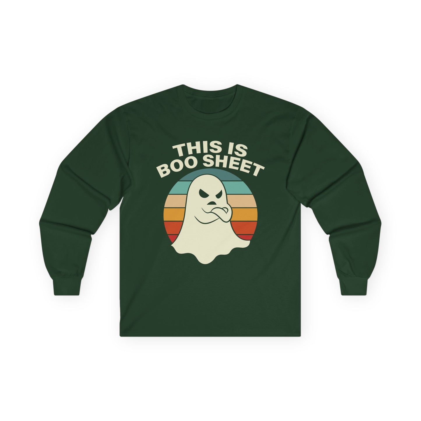This Is Boo Sheet Funny Halloween T‑Shirt | Sarcastic Ghost Shirt for Spooky Season | Retro Ghost Graphic Tee for Men & Women