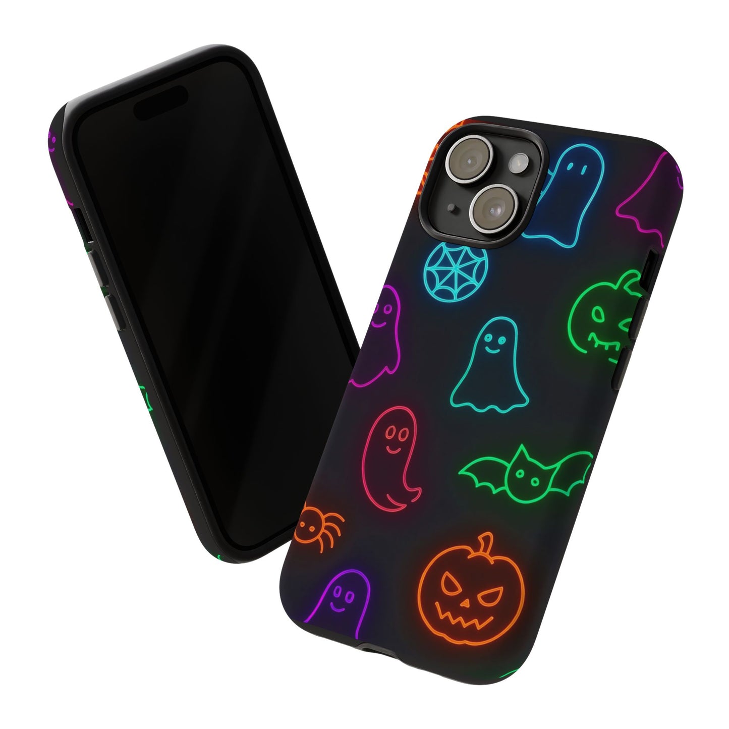Neon Halloween Pattern | Cute Ghosts, Pumpkins & Bats Glow Design Phone Cases
