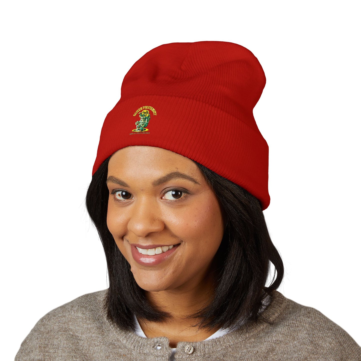 Stylish Embroidered Cuffed Beanie - Cozy Winter Hat for Fans, Gifts for Him or Her, Perfect for Holidays, Outdoor Events, Casual Wear, Cuffed Beanie
