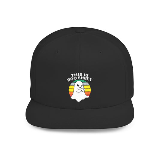 This Is Boo Sheet Funny Halloween T‑Shirt | Sarcastic Ghost Shirt for Spooky Season | Retro Ghost Graphic Tee for Men & Women Snapback Cap