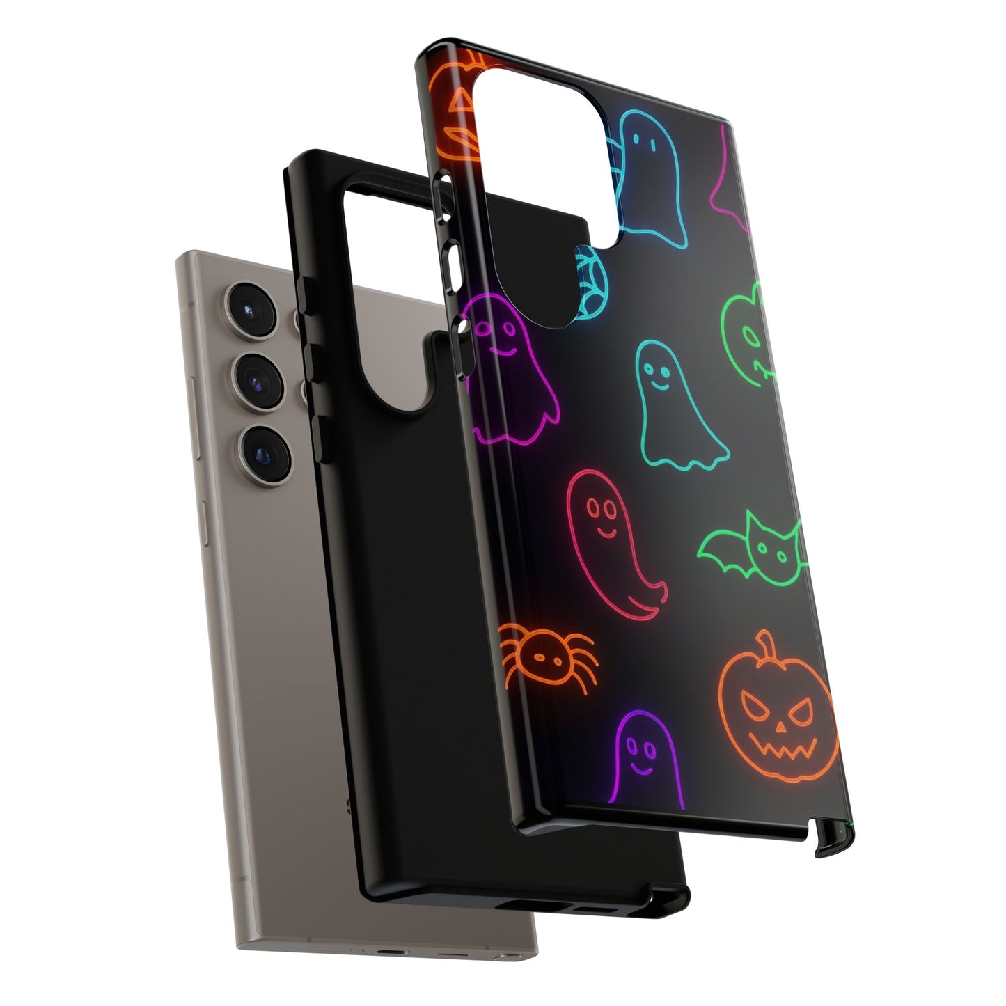 Neon Halloween Pattern | Cute Ghosts, Pumpkins & Bats Glow Design Phone Cases