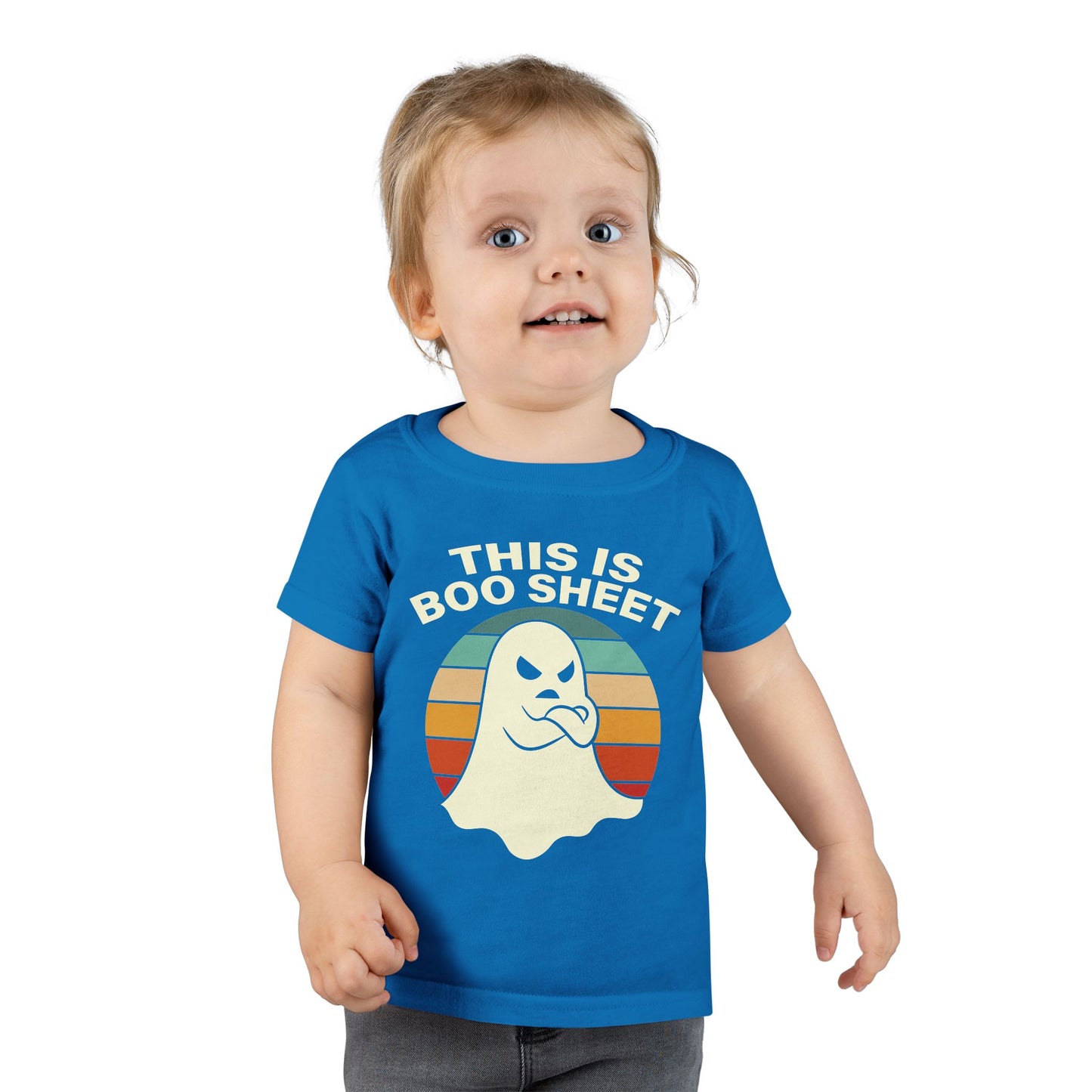 This Is Boo Sheet Funny Halloween T‑Shirt | Sarcastic Ghost Shirt for Spooky Season | Retro Ghost Graphic Tee for Men & Women Toddler T-Shirt
