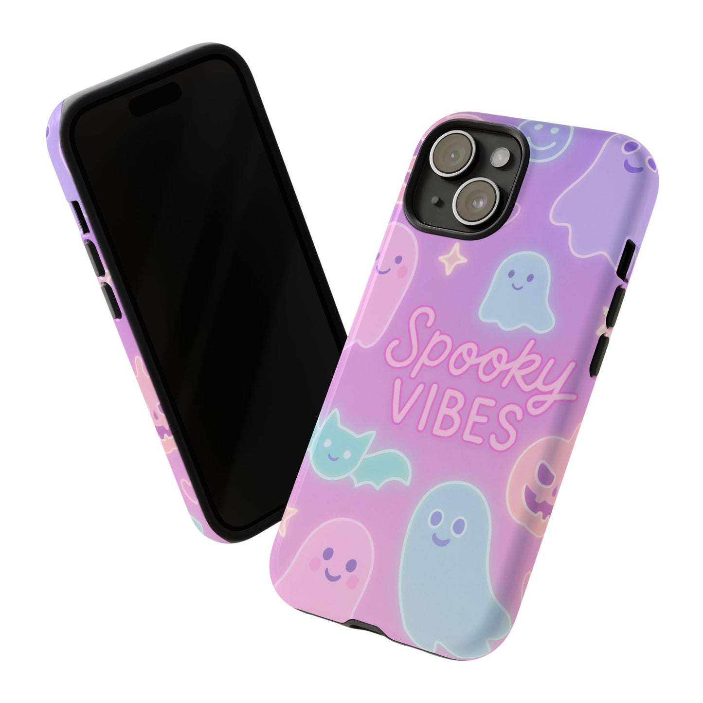 Spooky Vibes Pastel Halloween Design | Cute Ghosts, Pumpkins & Bats Aesthetic Phone Cases