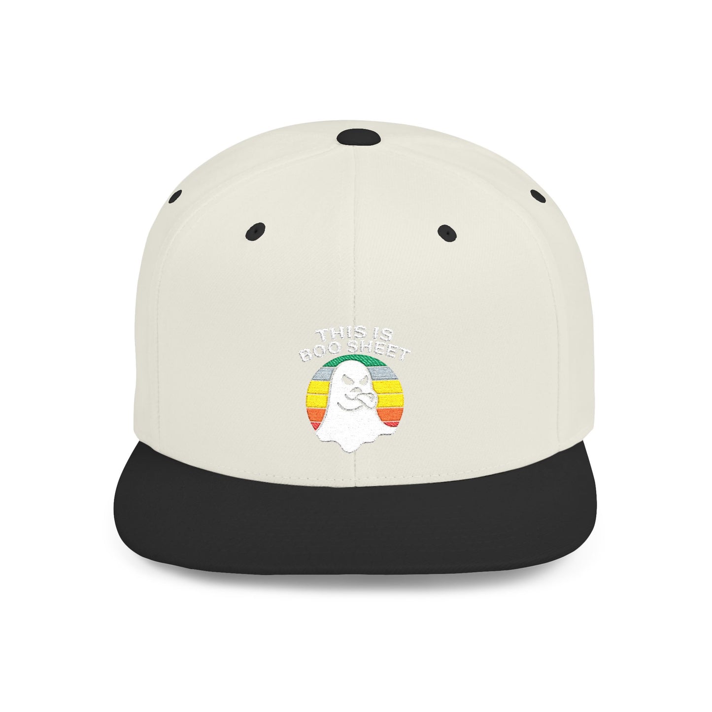 This Is Boo Sheet Funny Halloween T‑Shirt | Sarcastic Ghost Shirt for Spooky Season | Retro Ghost Graphic Tee for Men & Women Snapback Cap