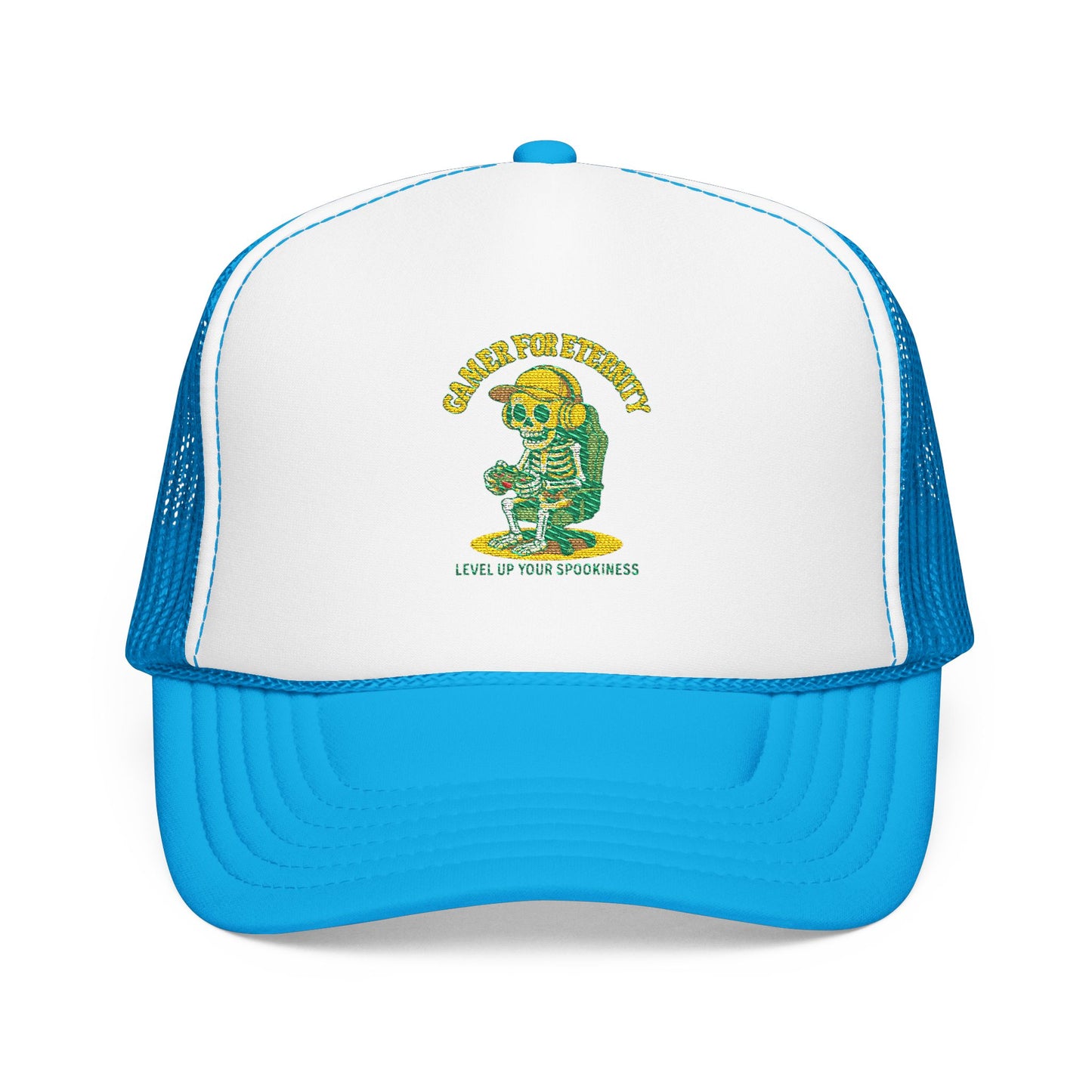 Embroidered Foam Trucker Hat - Cute Cartoon Design for Outdoor Fun, Fashion Accessories, Gift for Her, Unique Summer Style,  Adjustable Cap, Trucker Hat Embroidered