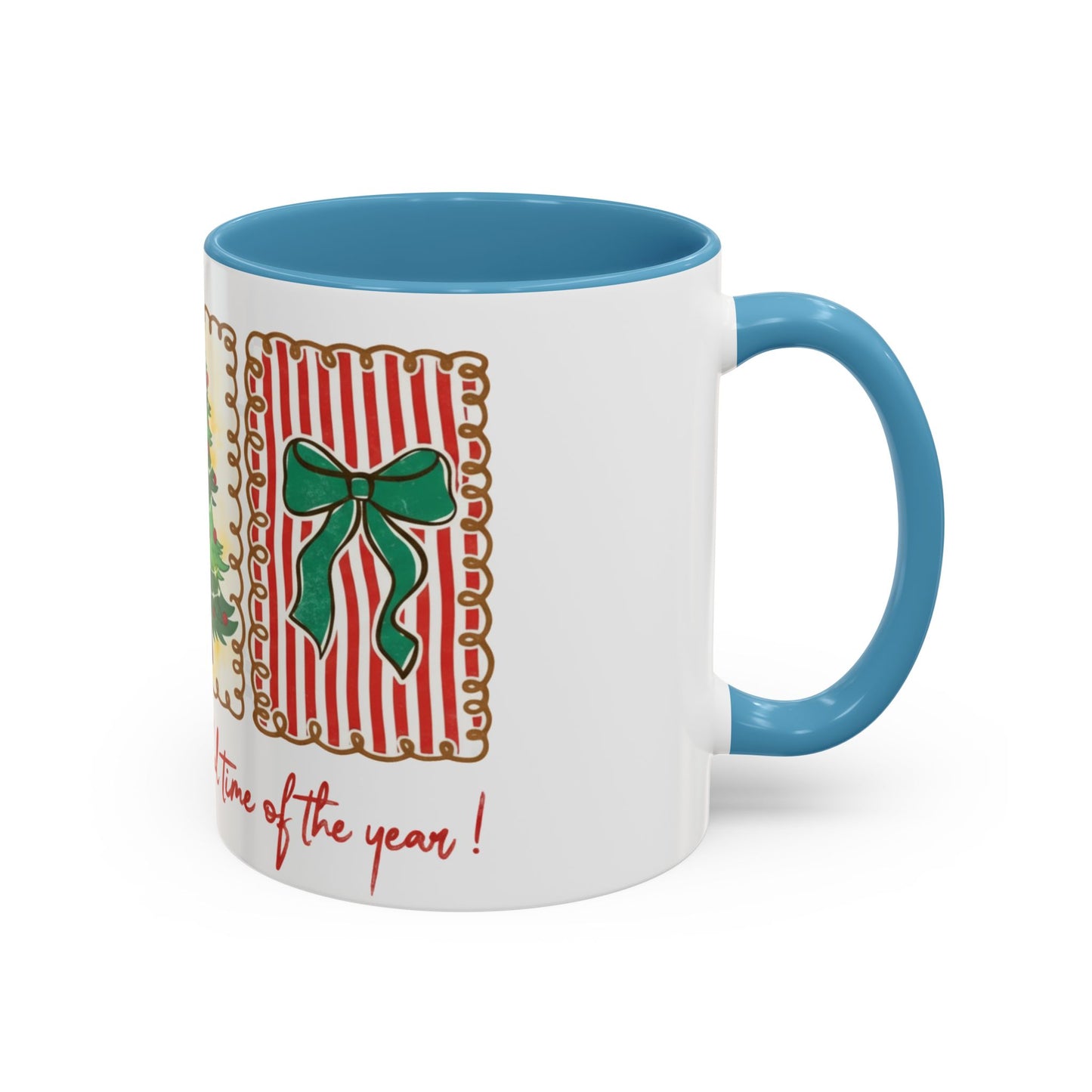 Festive Christmas Tree & Bow Design | It’s the Most Wonderful Time of the Year – Holiday Shirt, Mug, Tote & Home Decor Accent Mug