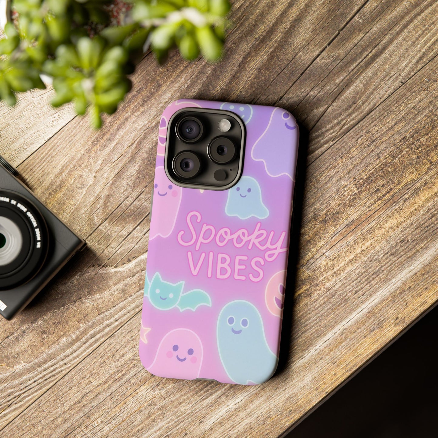 Spooky Vibes Pastel Halloween Design | Cute Ghosts, Pumpkins & Bats Aesthetic Phone Cases