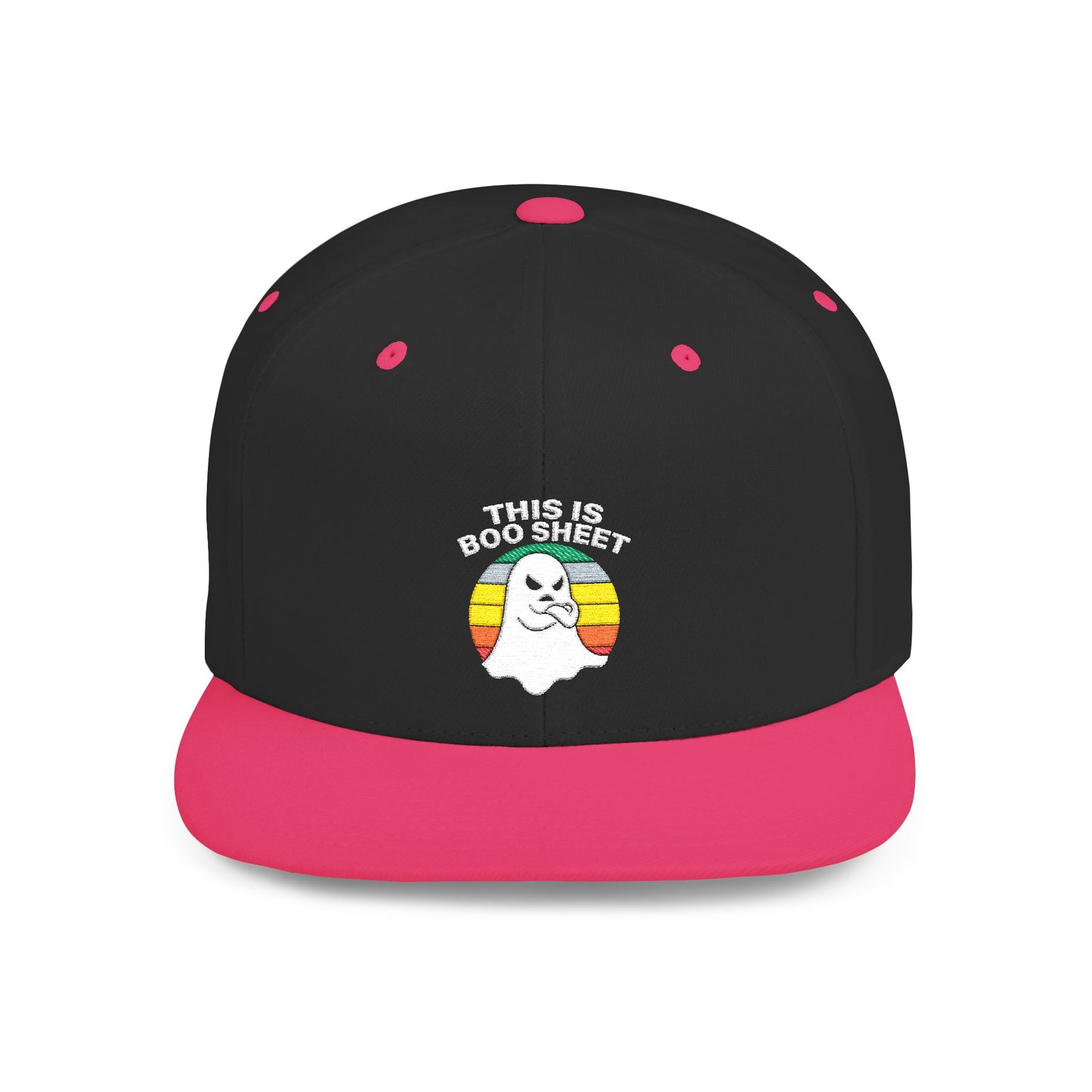 This Is Boo Sheet Funny Halloween T‑Shirt | Sarcastic Ghost Shirt for Spooky Season | Retro Ghost Graphic Tee for Men & Women Snapback Cap
