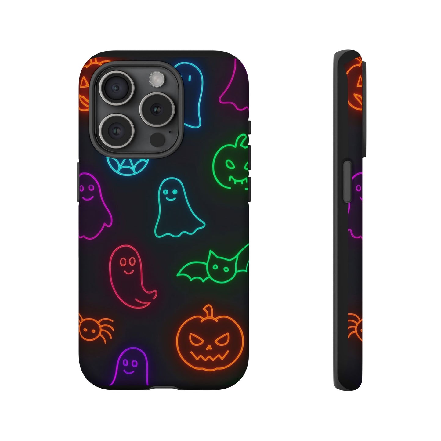 Neon Halloween Pattern | Cute Ghosts, Pumpkins & Bats Glow Design Phone Cases
