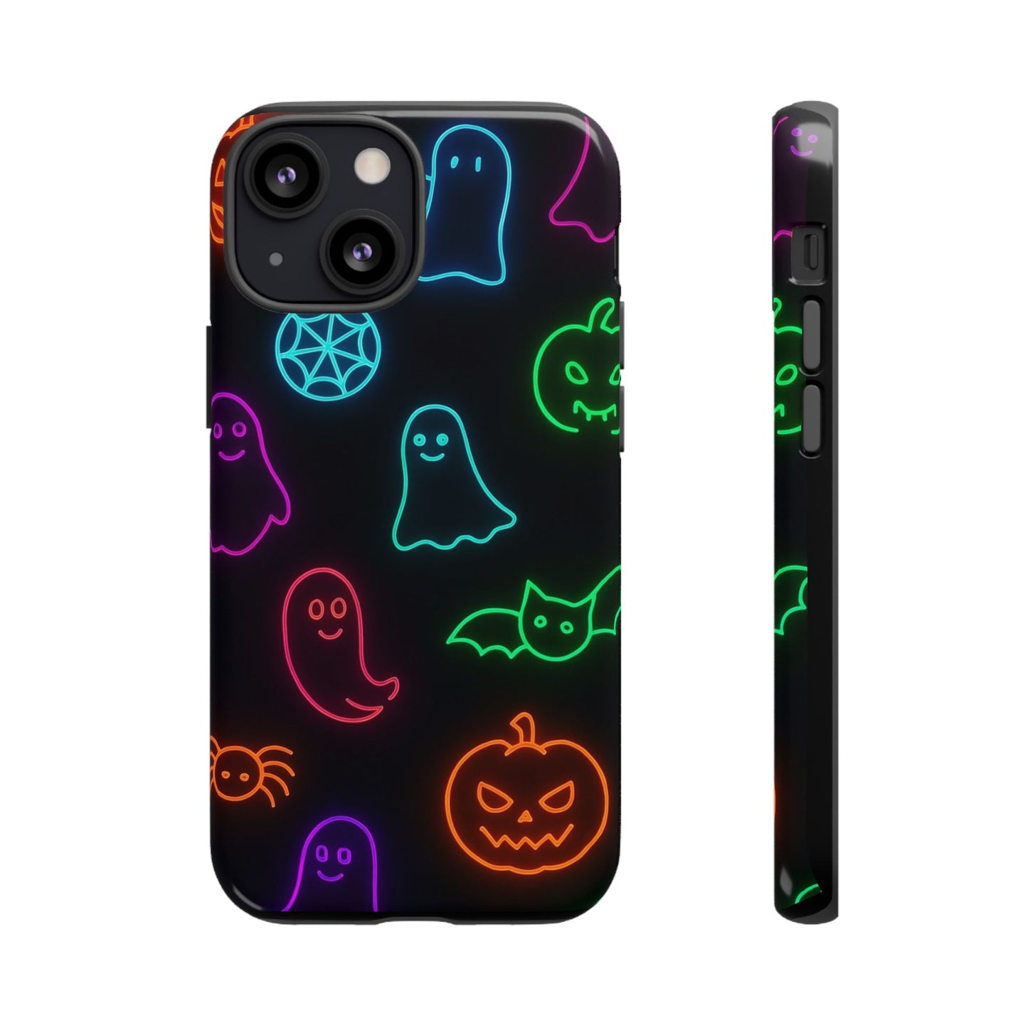 Neon Halloween Pattern | Cute Ghosts, Pumpkins & Bats Glow Design Phone Cases