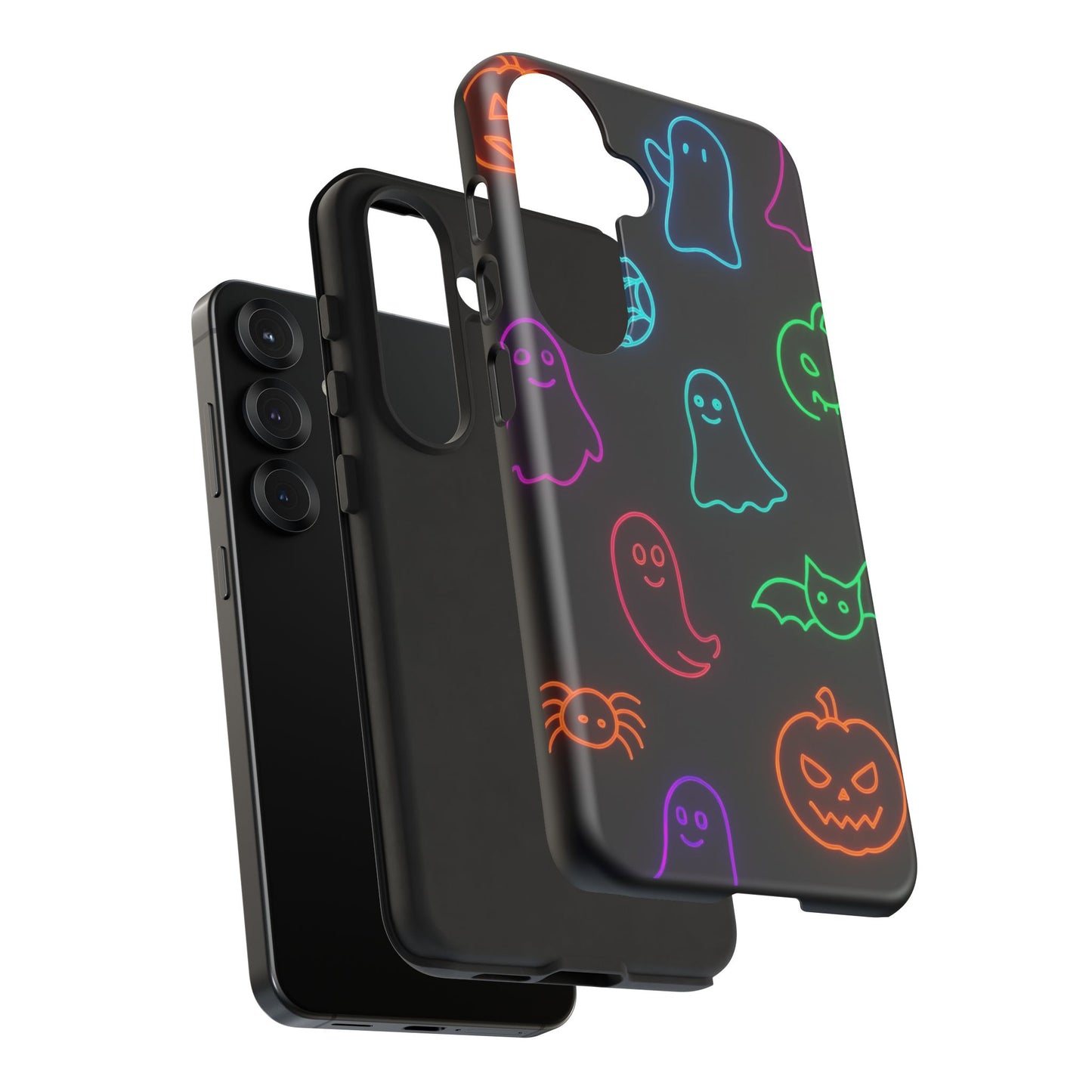 Neon Halloween Pattern | Cute Ghosts, Pumpkins & Bats Glow Design Phone Cases