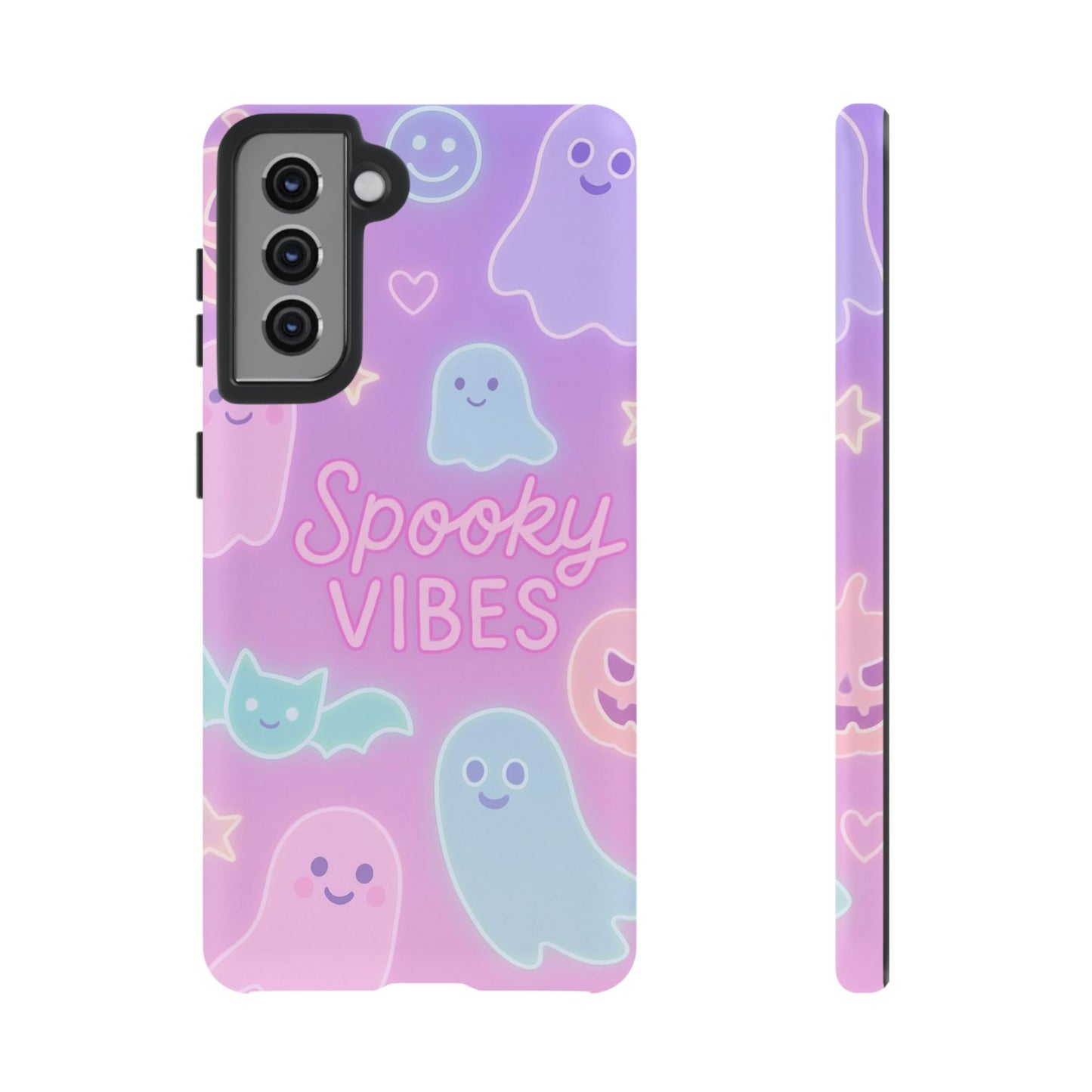 Spooky Vibes Pastel Halloween Design | Cute Ghosts, Pumpkins & Bats Aesthetic Phone Cases