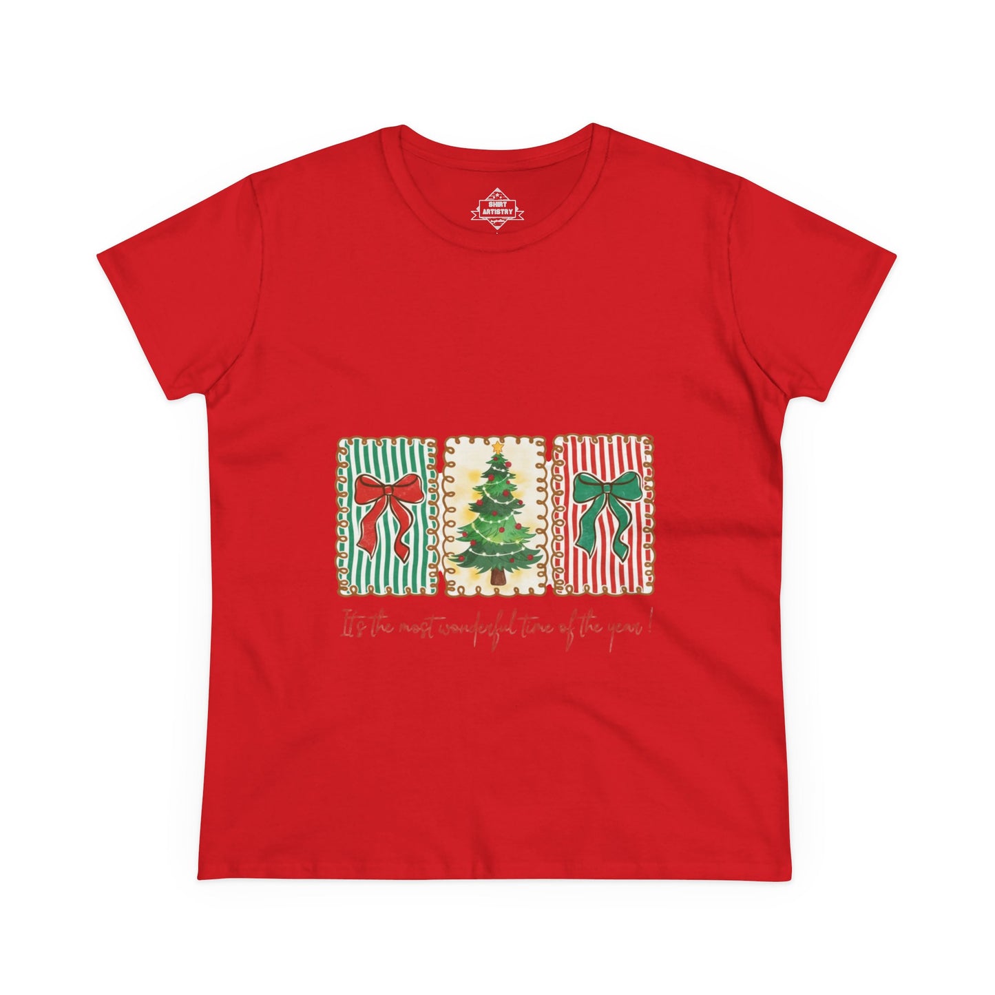 Festive Christmas Tree & Bow Design | It’s the Most Wonderful Time of the Year – Holiday Shirt, Mug, Tote & Home Decor