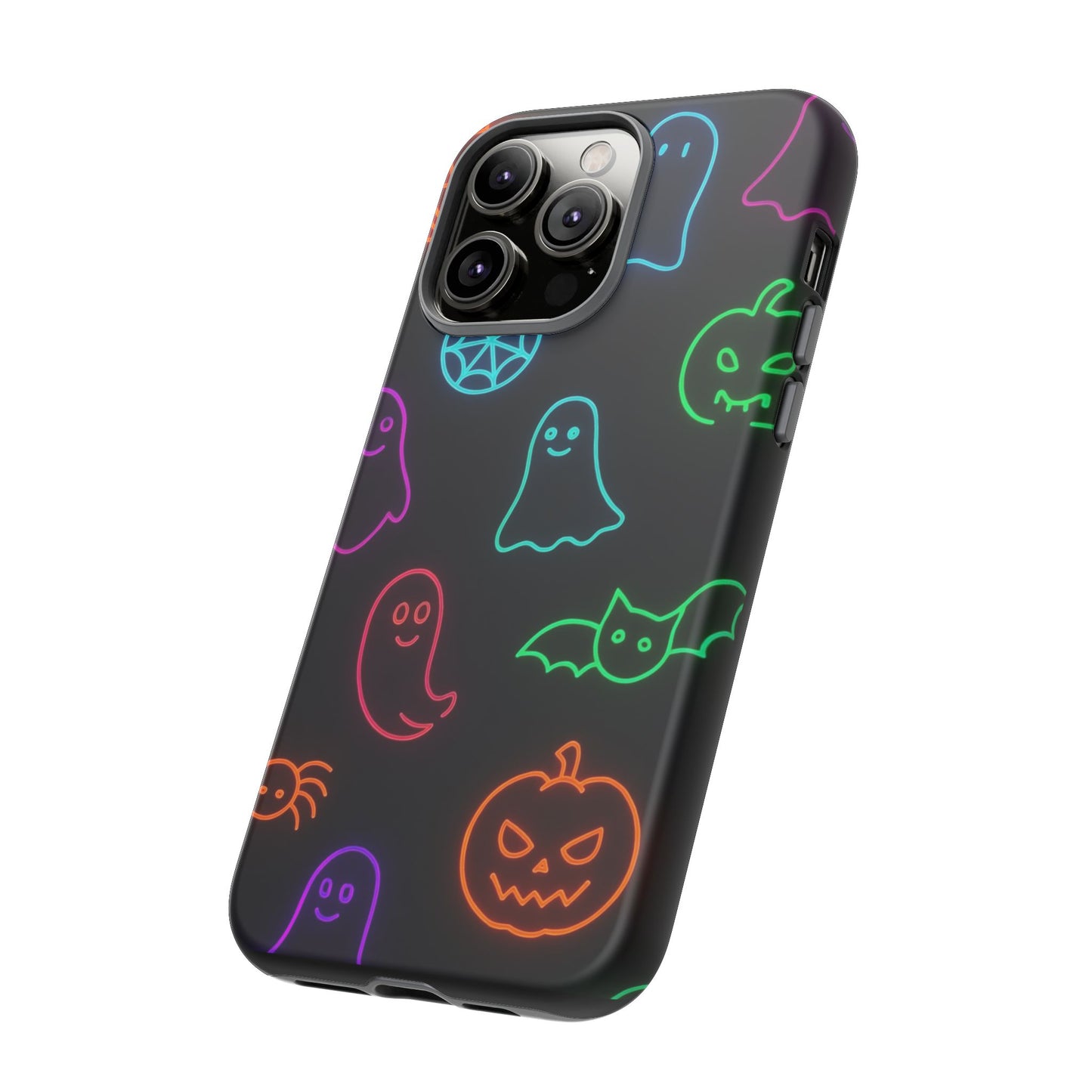 Neon Halloween Pattern | Cute Ghosts, Pumpkins & Bats Glow Design Phone Cases