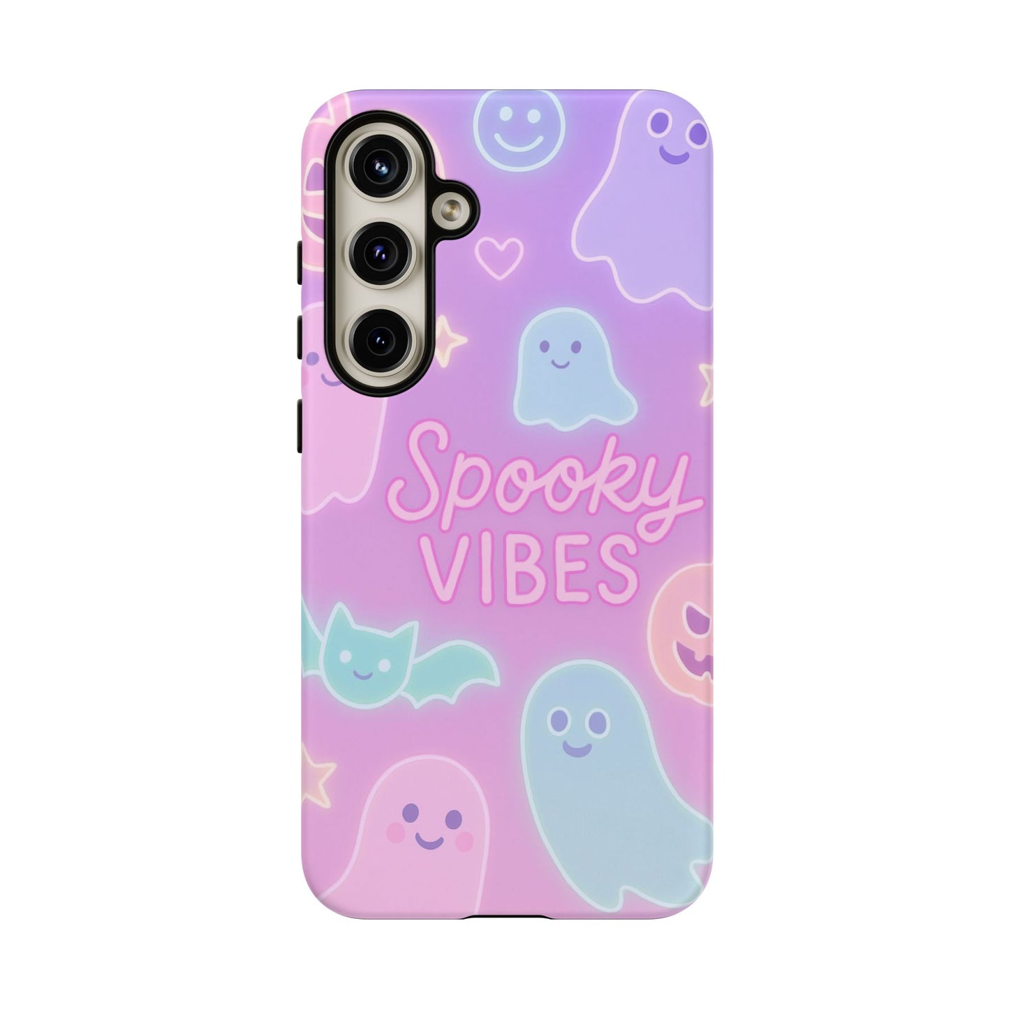 Spooky Vibes Pastel Halloween Design | Cute Ghosts, Pumpkins & Bats Aesthetic Phone Cases