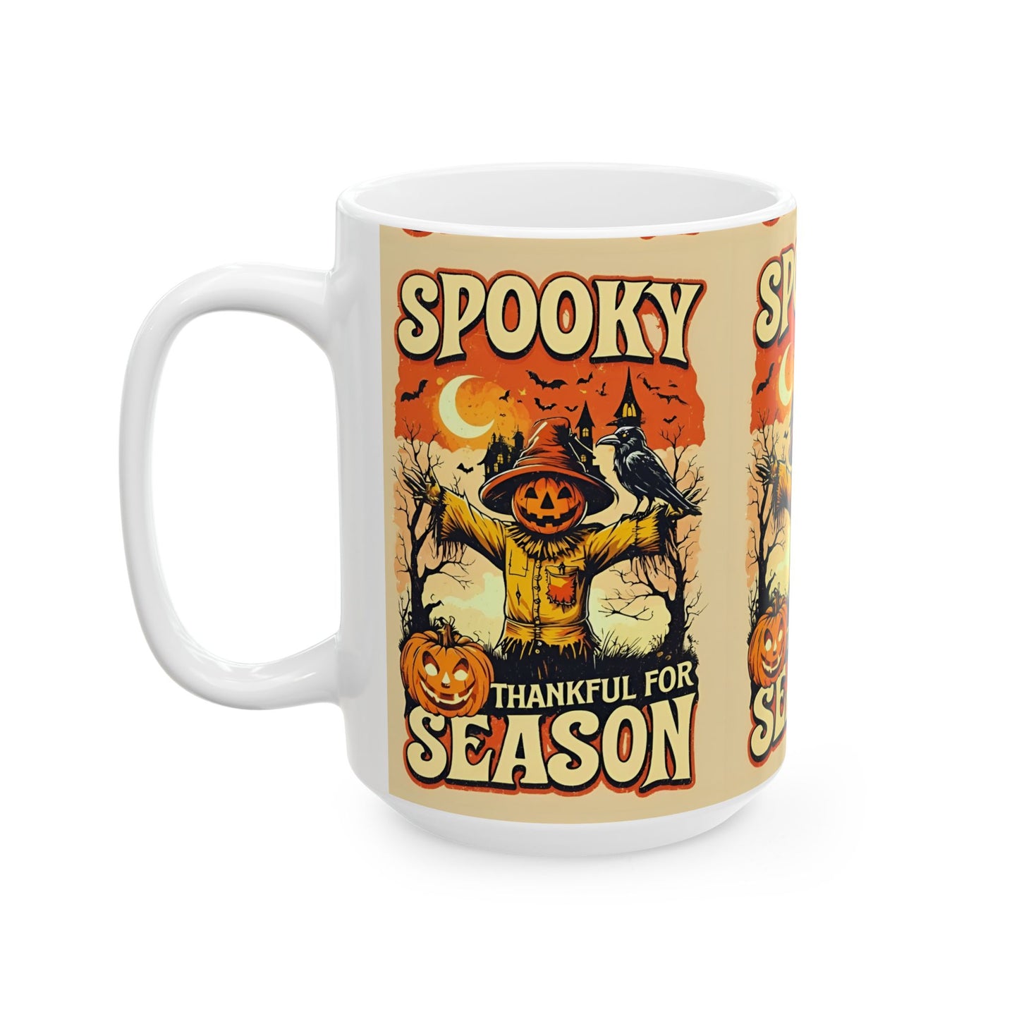 Spooky Thankful for the Season Mug ๐ | Cute Pumpkin Halloween Coffee Cup Ceramic Mug