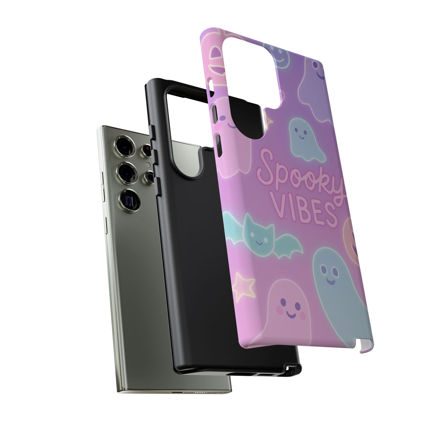 Spooky Vibes Pastel Halloween Design | Cute Ghosts, Pumpkins & Bats Aesthetic Phone Cases