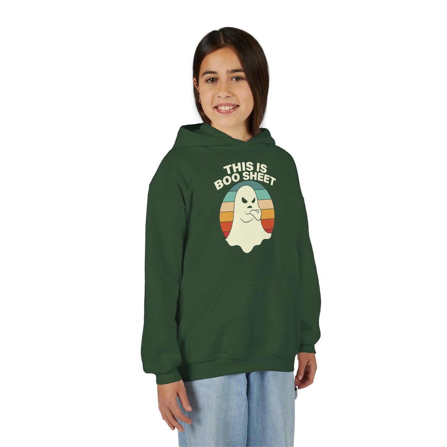 This Is Boo Sheet Funny Halloween T‑Shirt | Sarcastic Ghost Shirt for Spooky Season | Retro Ghost Graphic Tee for Men & Women Kids Hoodie