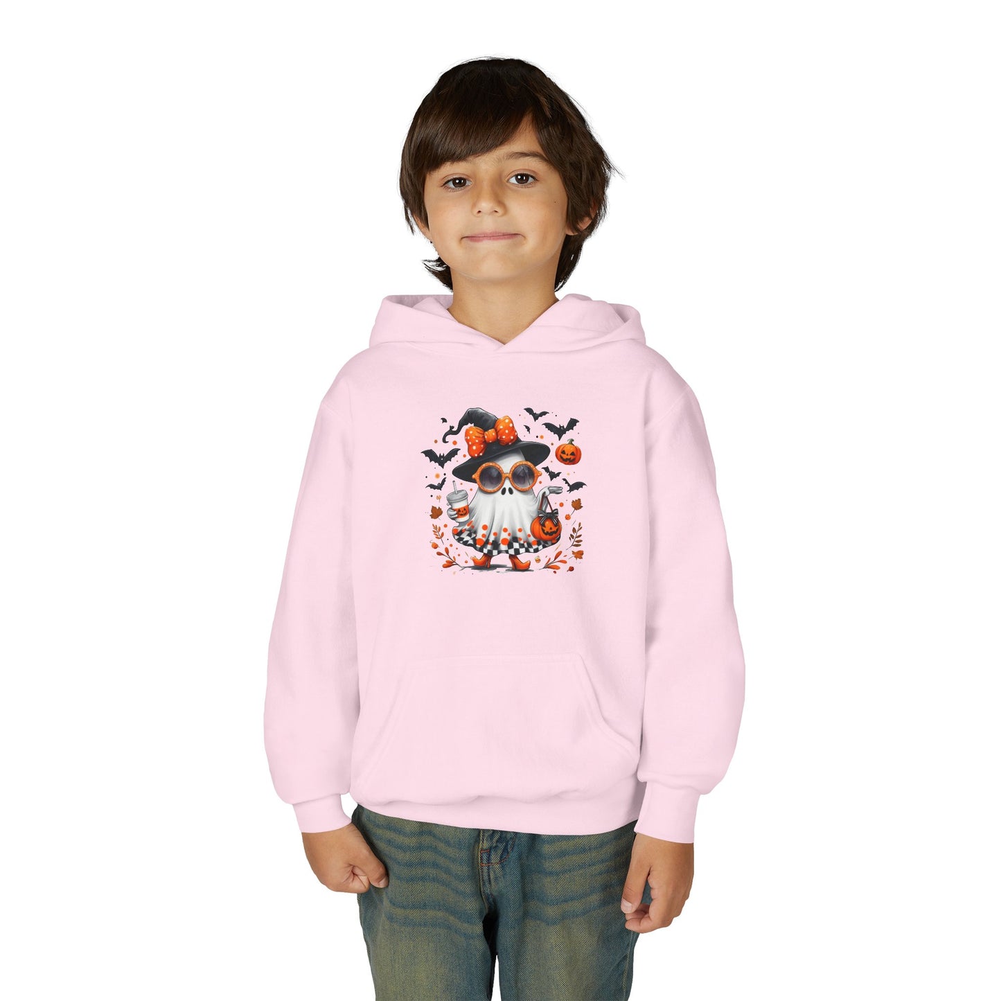 Cute Halloween Ghost T-Shirt | Trendy Witch Ghost Outfit | Spooky Fall Shirt for Women | Pumpkin Aesthetic Halloween Apparel Gift Kids Hoodie