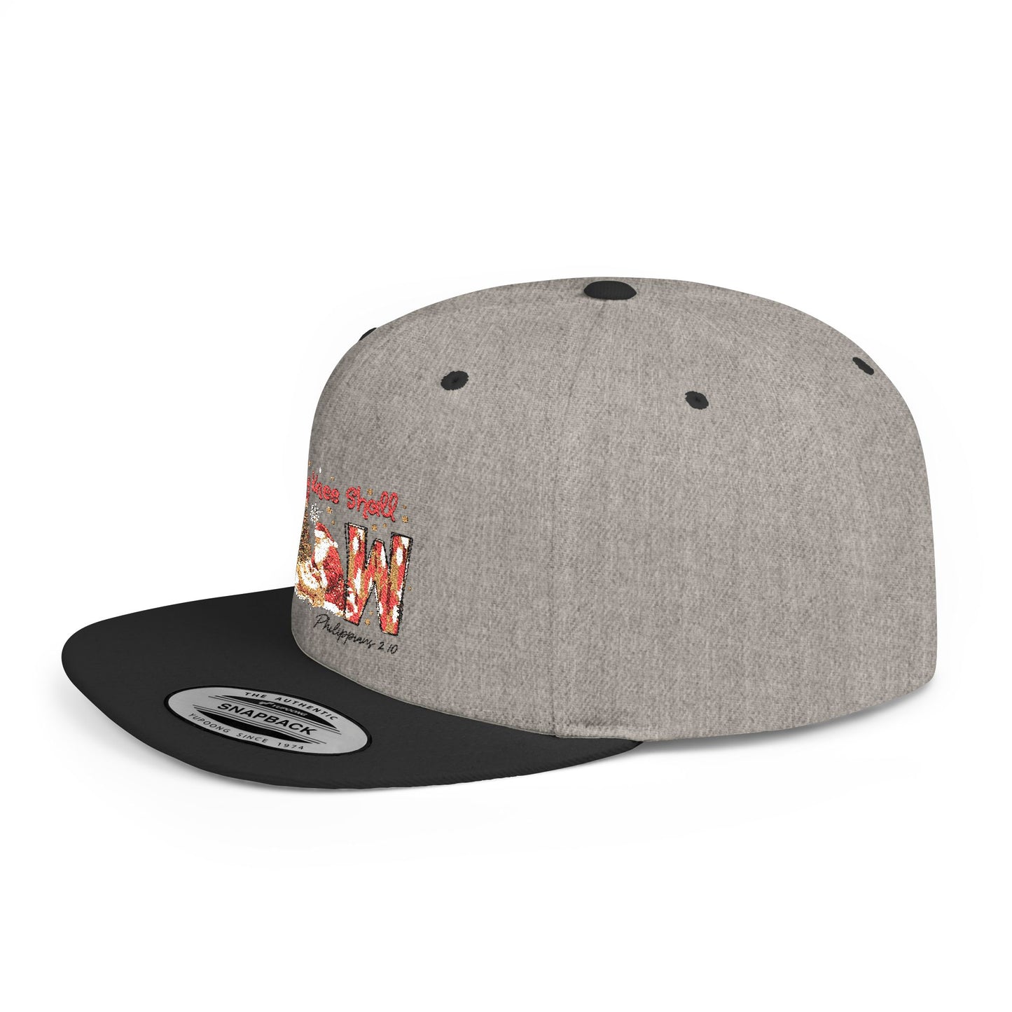 Every Knee Shall Bow Philippians 2:10 | Christian Christmas Design with Santa & Baby Jesus | Faith-Based Holiday Gift Snapback Cap