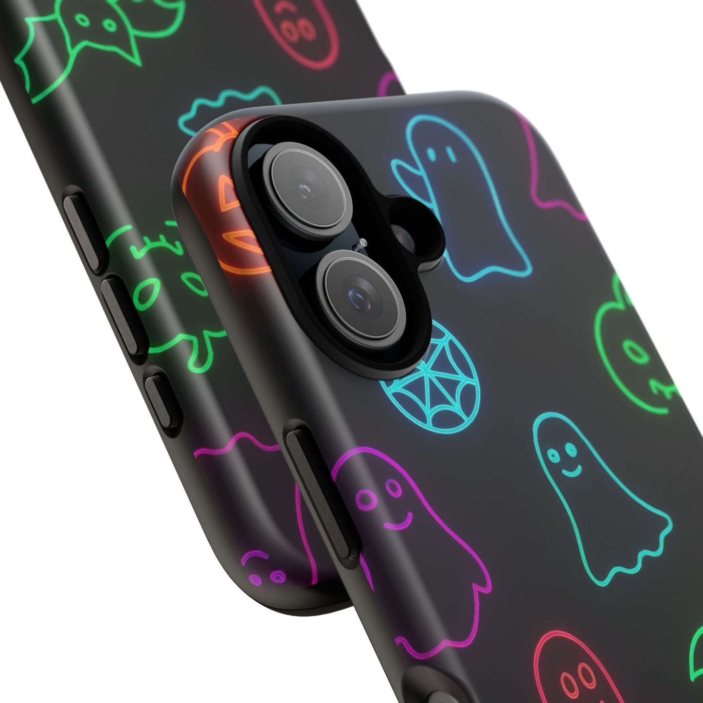 Neon Halloween Pattern | Cute Ghosts, Pumpkins & Bats Glow Design Phone Cases