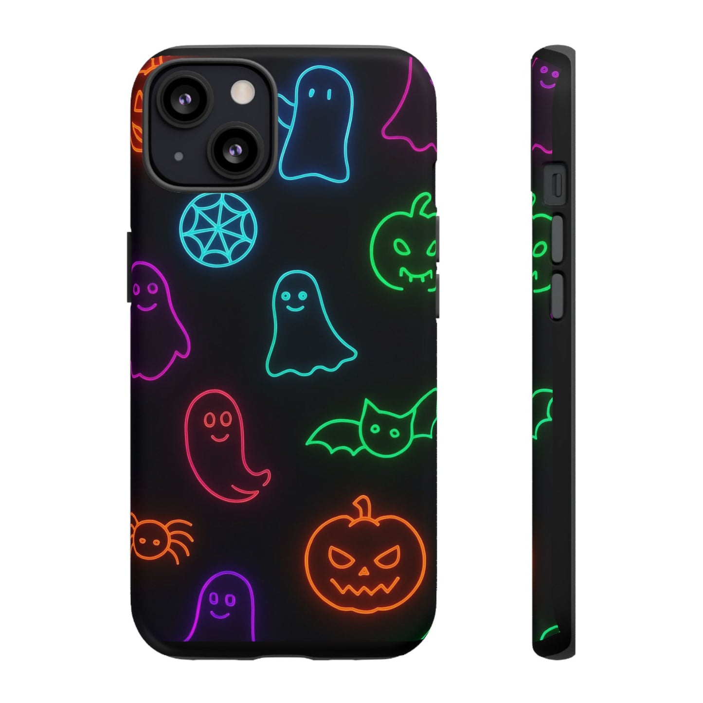 Neon Halloween Pattern | Cute Ghosts, Pumpkins & Bats Glow Design Phone Cases