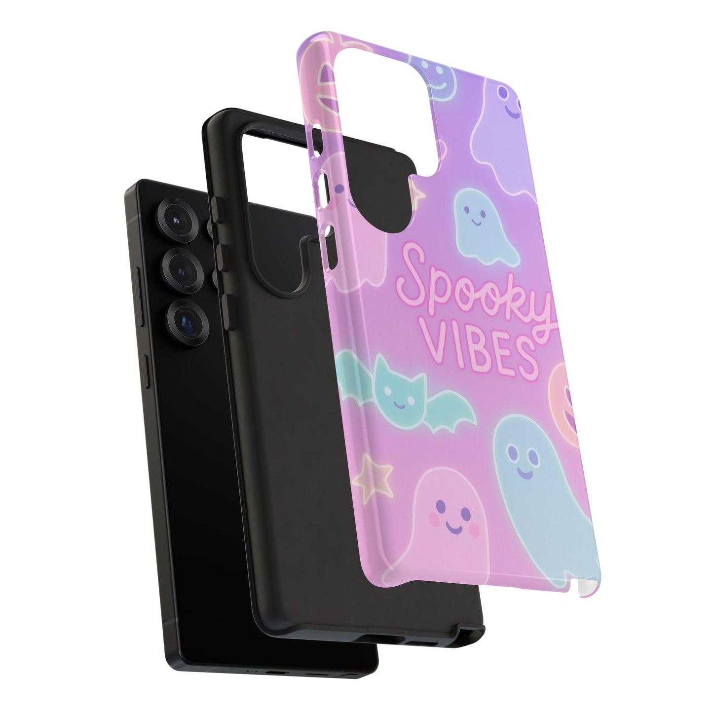 Spooky Vibes Pastel Halloween Design | Cute Ghosts, Pumpkins & Bats Aesthetic Phone Cases