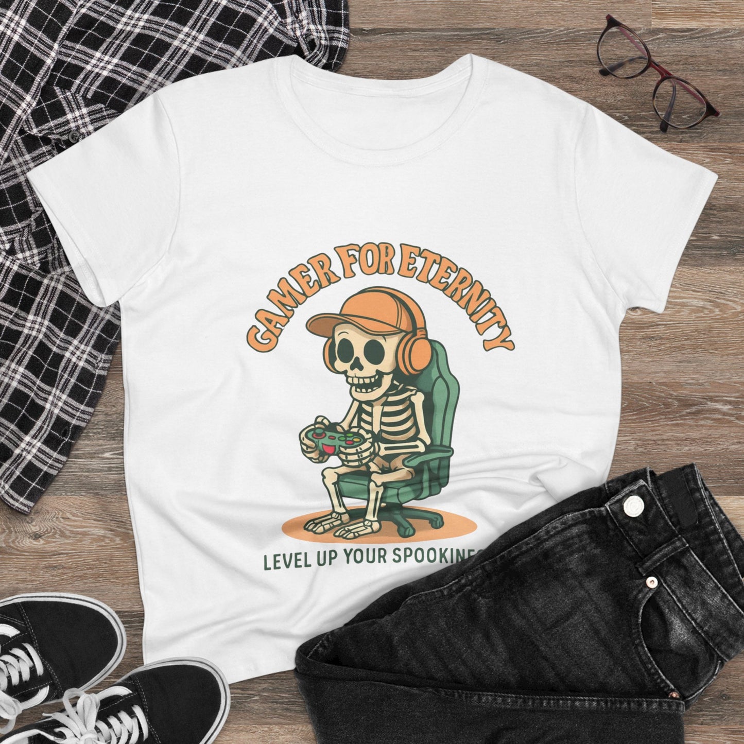 Halloween Gamer Tee, Gamer for Eternity Shirt, Spooky T-Shirt, Video Game Apparel, Halloween Costume Top