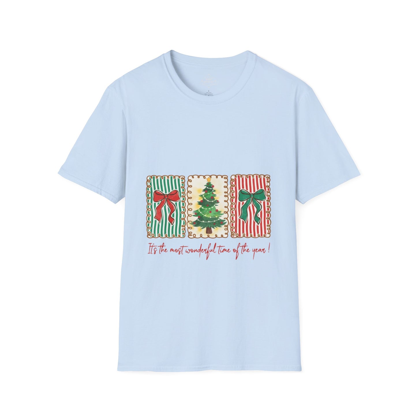 Festive Christmas Tree & Bow Design | It’s the Most Wonderful Time of the Year – Holiday Shirt, Mug, Tote & Home deco