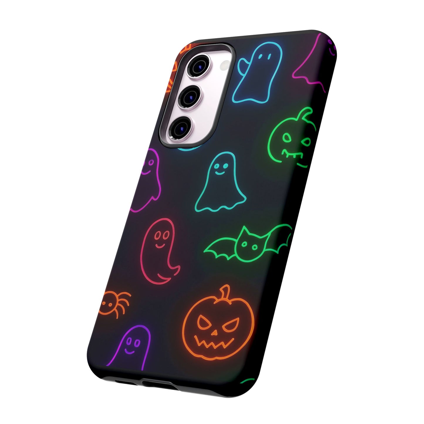Neon Halloween Pattern | Cute Ghosts, Pumpkins & Bats Glow Design Phone Cases