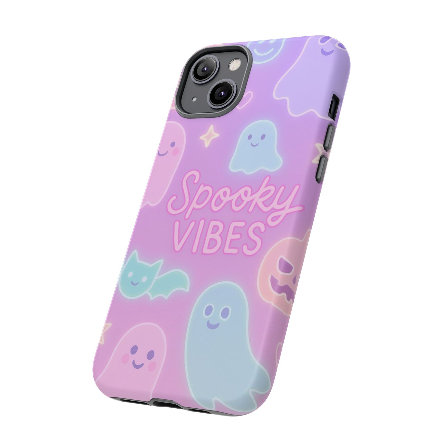 Spooky Vibes Pastel Halloween Design | Cute Ghosts, Pumpkins & Bats Aesthetic Phone Cases