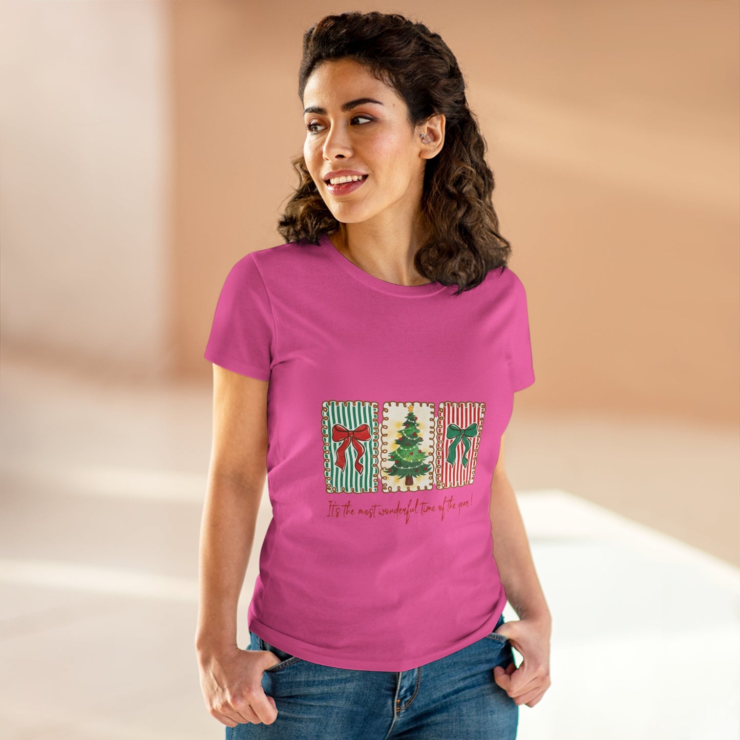 Festive Christmas Tree & Bow Design | It’s the Most Wonderful Time of the Year – Holiday Shirt, Mug, Tote & Home Decor