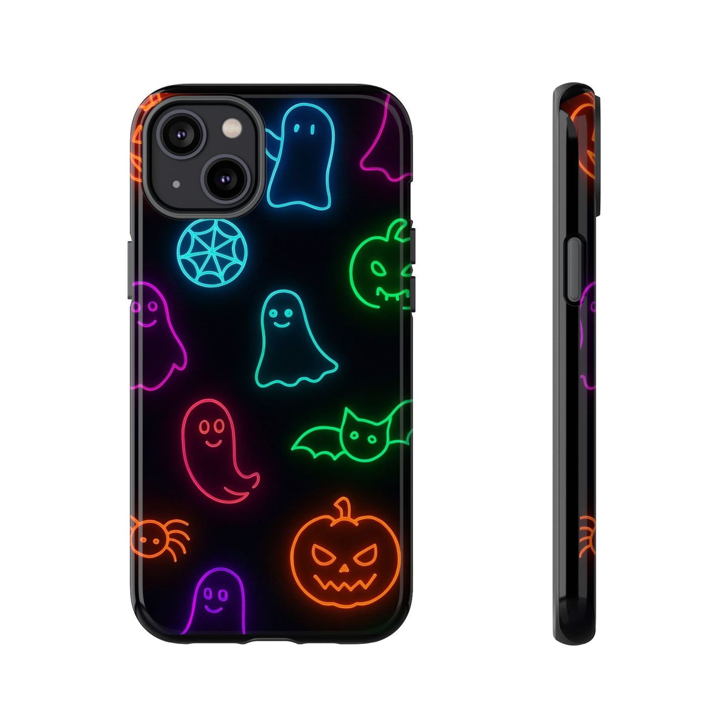 Neon Halloween Pattern | Cute Ghosts, Pumpkins & Bats Glow Design Phone Cases