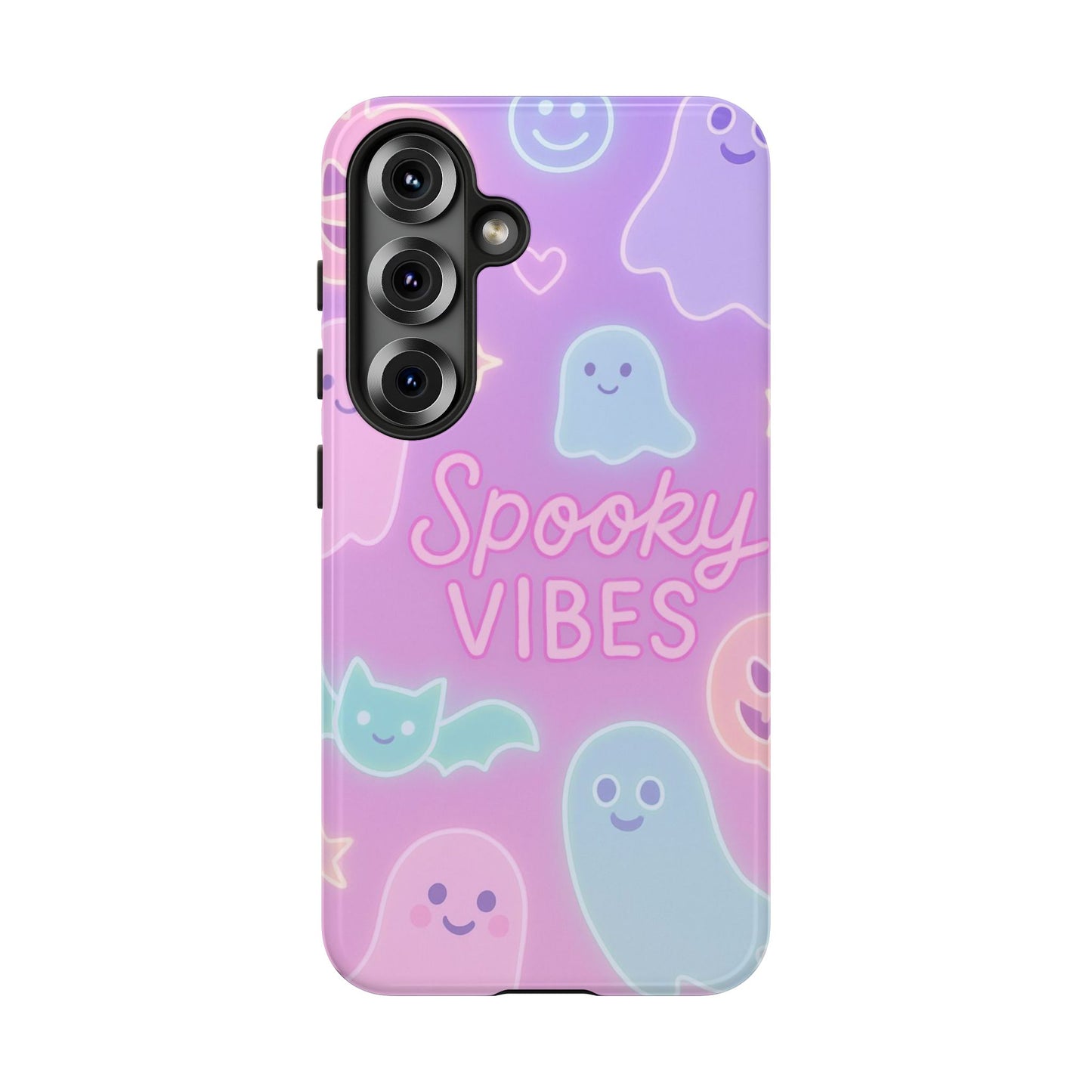 Spooky Vibes Pastel Halloween Design | Cute Ghosts, Pumpkins & Bats Aesthetic Phone Cases