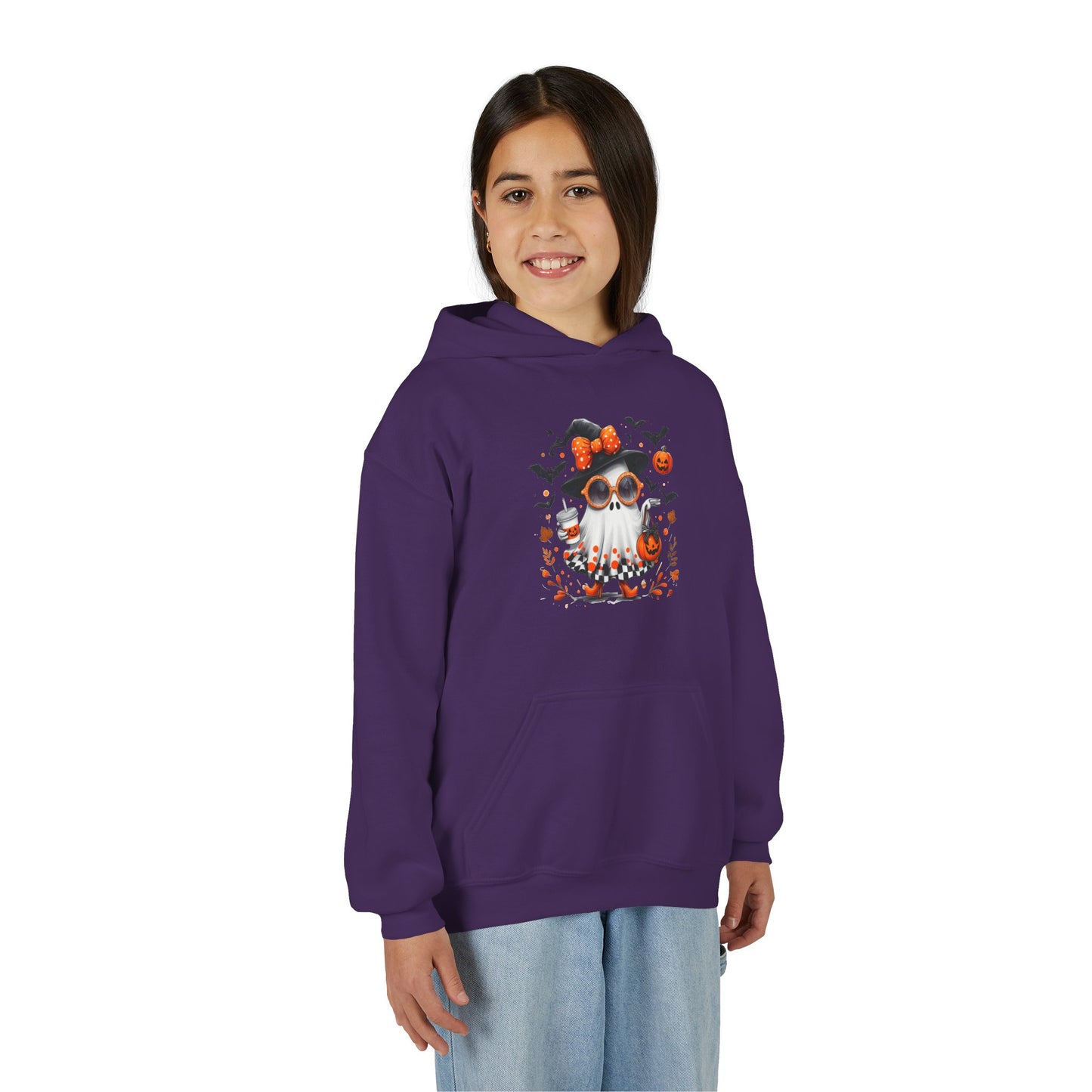 Cute Halloween Ghost T-Shirt | Trendy Witch Ghost Outfit | Spooky Fall Shirt for Women | Pumpkin Aesthetic Halloween Apparel Gift Kids Hoodie