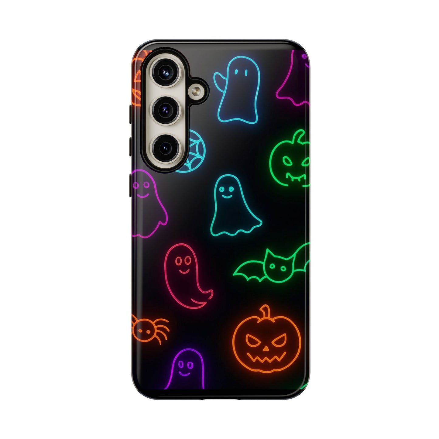 Neon Halloween Pattern | Cute Ghosts, Pumpkins & Bats Glow Design Phone Cases