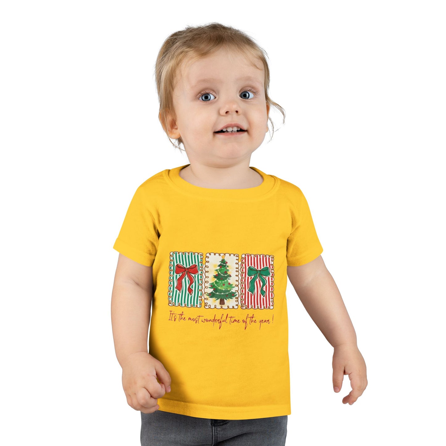Festive Christmas Tree & Bow Design | It’s the Most Wonderful Time of the Year – Holiday Shirt, Mug, Tote & Home Decor Toddler T-Shirt
