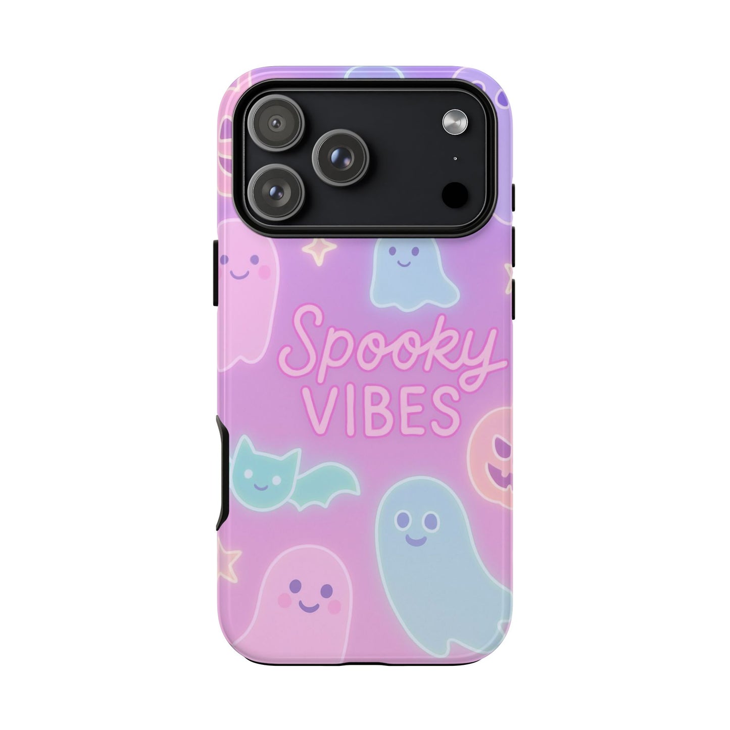 Spooky Vibes Pastel Halloween Design | Cute Ghosts, Pumpkins & Bats Aesthetic Phone Cases