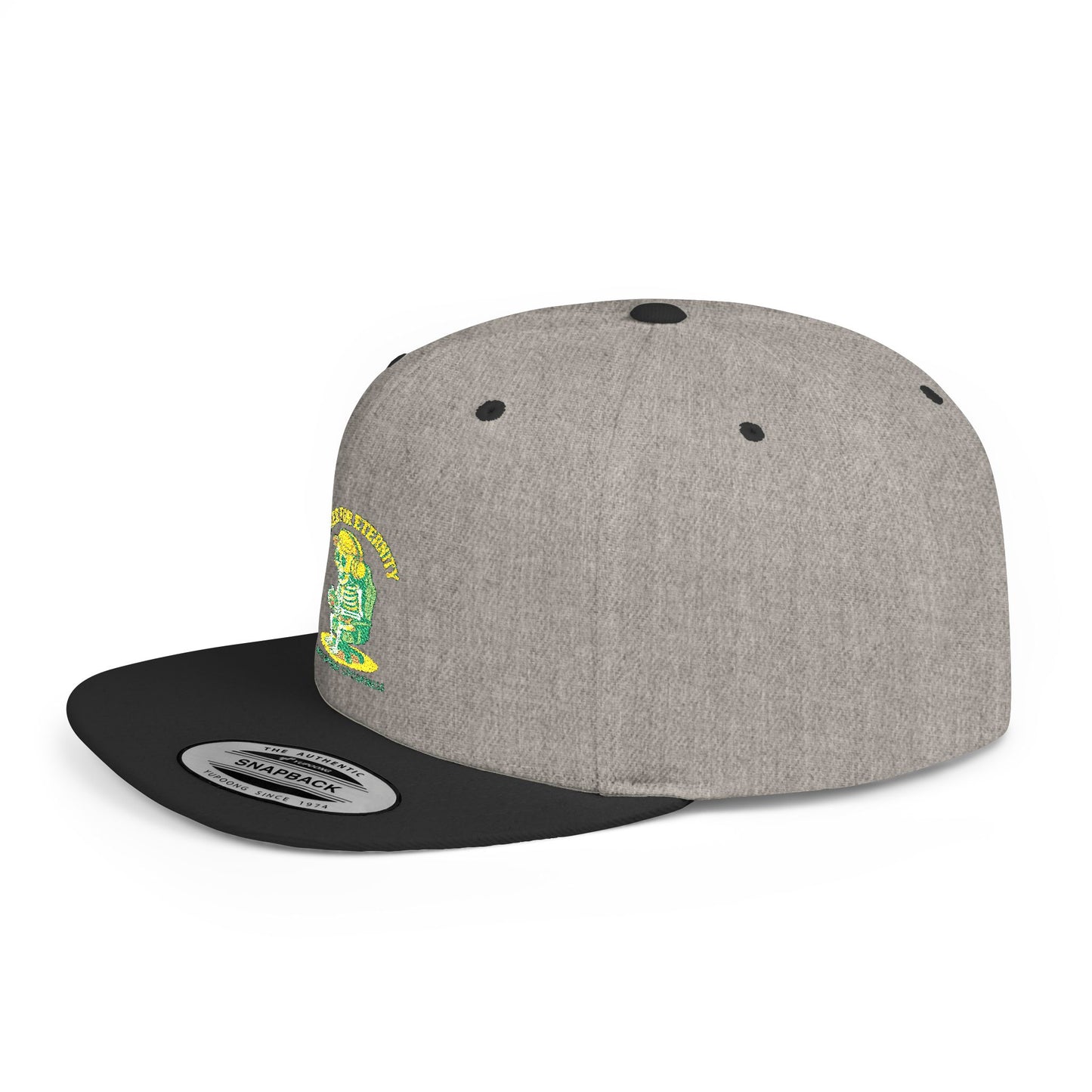 Trendy Flat Bill Snapback Hat, Casual Outdoor Cap, Custom Graphic Hat, Perfect for Summer Festivals, Streetwear Accessory, Snapback Cap