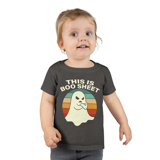 This Is Boo Sheet Funny Halloween T‑Shirt | Sarcastic Ghost Shirt for Spooky Season | Retro Ghost Graphic Tee for Men & Women Toddler T-Shirt