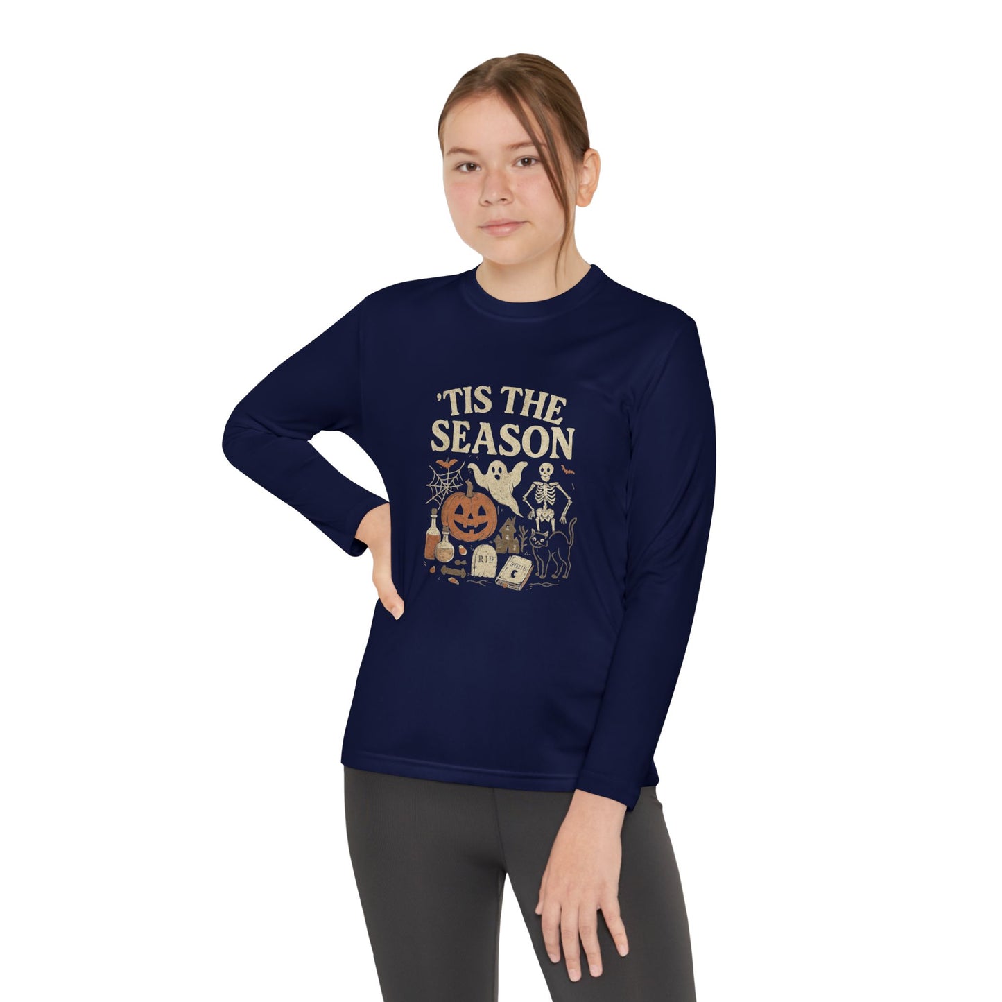 ‘Tis the Season Halloween  | Vintage Spooky Season Shirt with Ghost, Skeleton & Pumpkin | Retro Halloween Graphic Tee for Fall